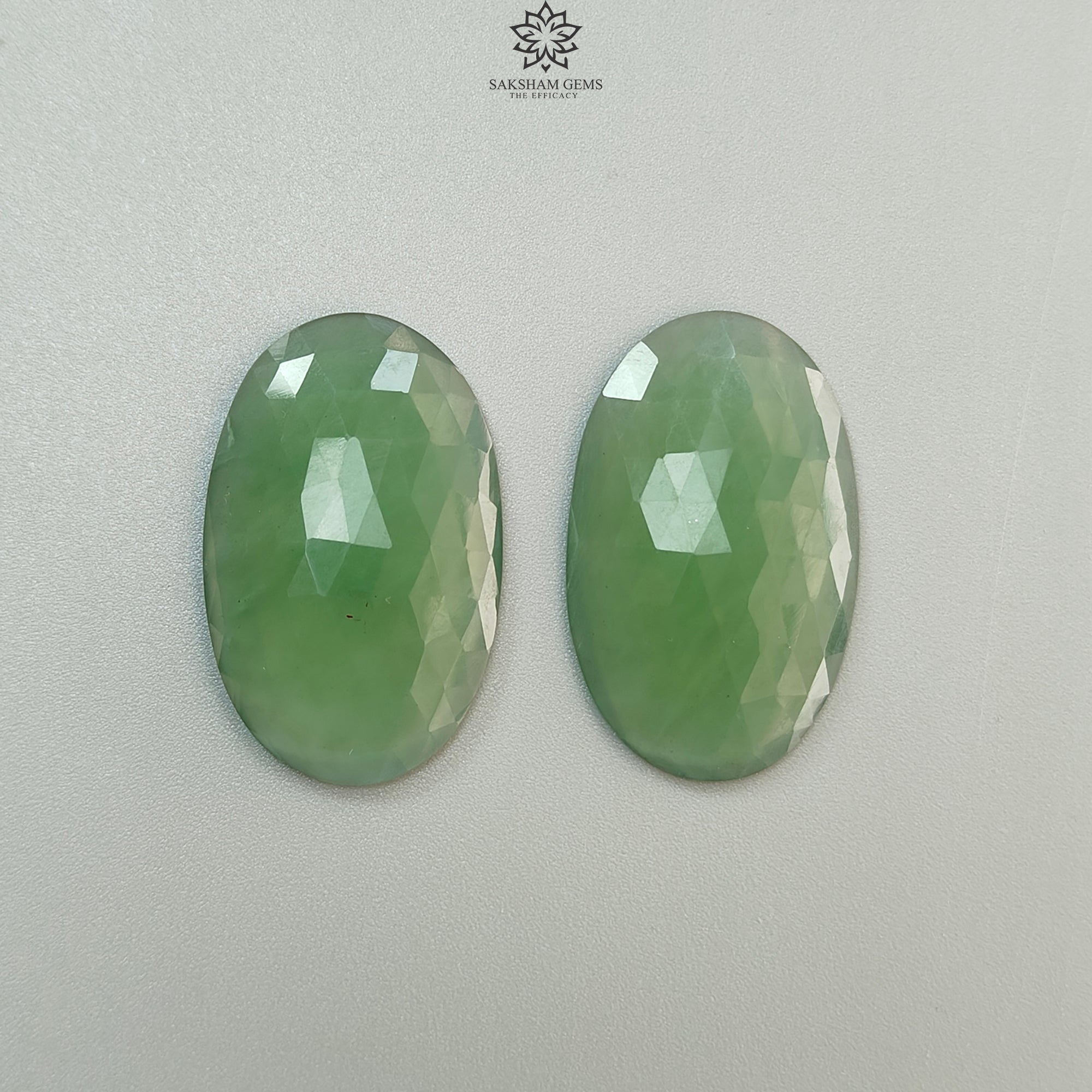 Natural Antigorite Serpentine Gemstone Rose Cut Slices - Untreated Pear Shaped Faceted Pair for Jewelry Making, Earrings & Necklace Designs