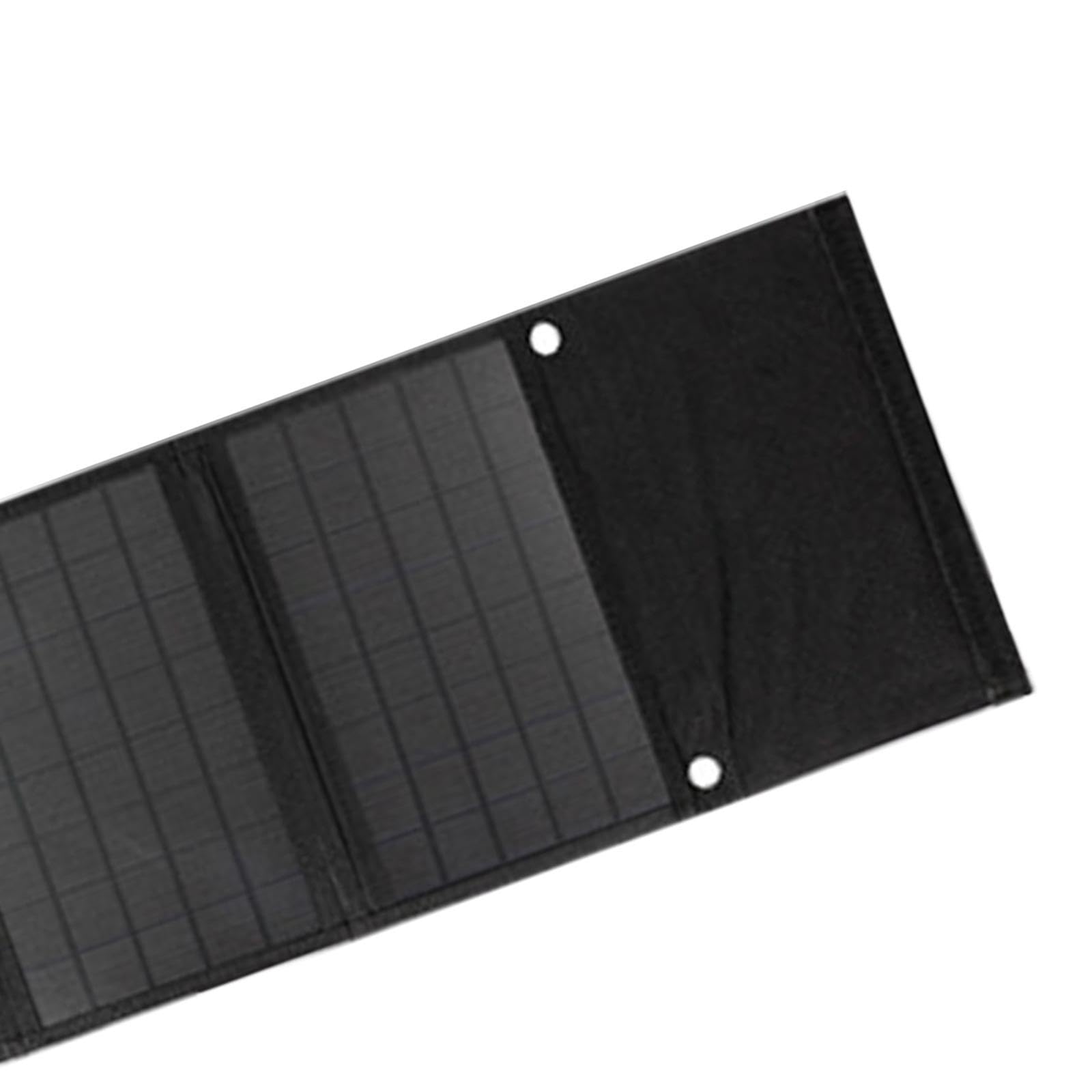 Foldable Waterproof Solar Panel Charging Bag - Portable Travel Backpack for Outdoor Hiking, Camping & Emergency Power Supply | Black Solar Power Storage Bag for Phones, Tablets & USB Devices