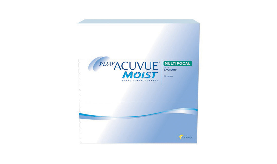 Acuvue 1 Day Moist Multifocal Contact Lenses - 90 Pack (30 Day Supply) | Daily Disposable for Presbyopia | Comfortable & Hydrating for All-Day Wear | Perfect for Work, Travel & Active Lifestyles