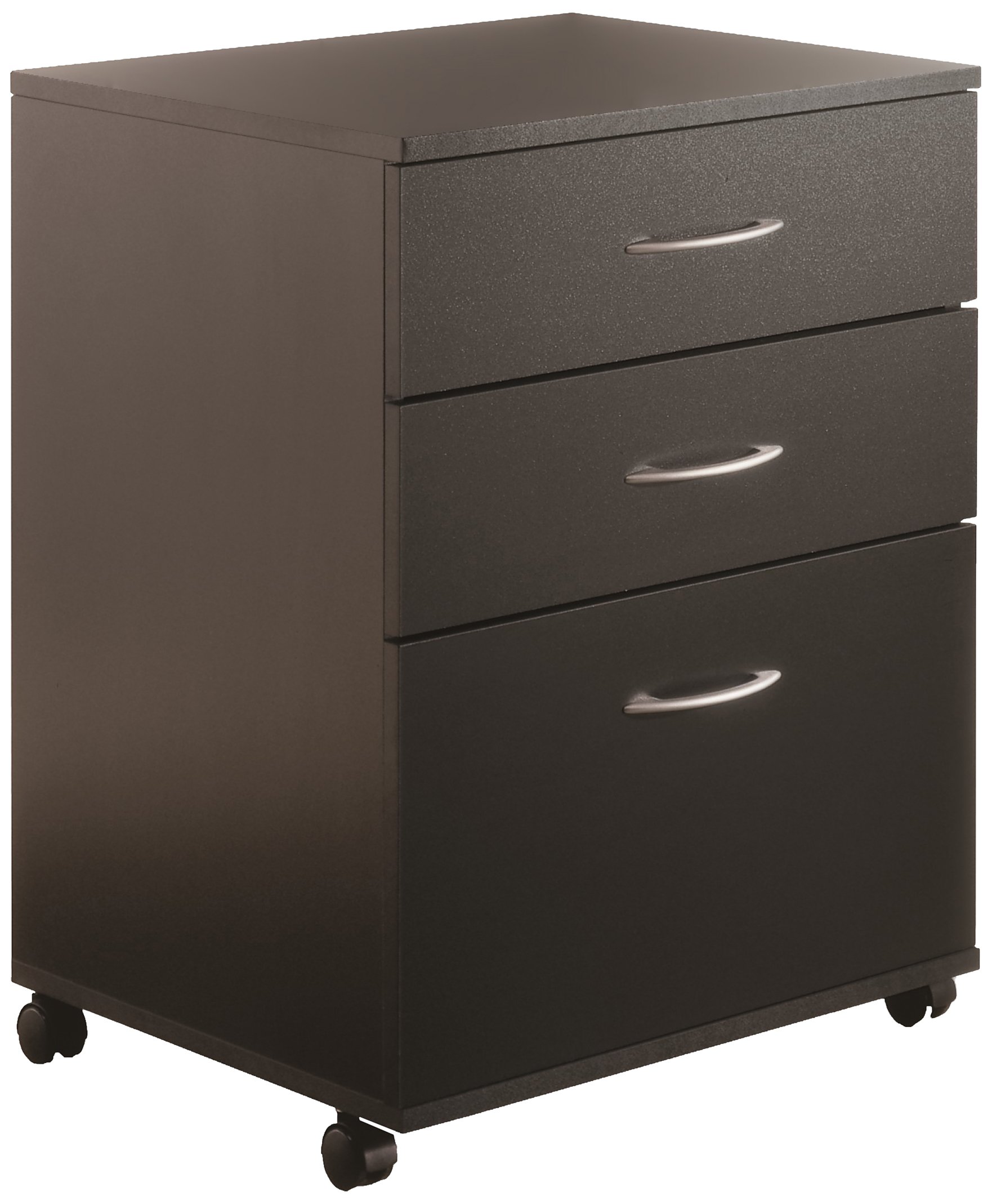 Nexera 3-Drawer Rolling File Cabinet - Black, Mobile Storage Organizer for Office, Home, or Classroom Use