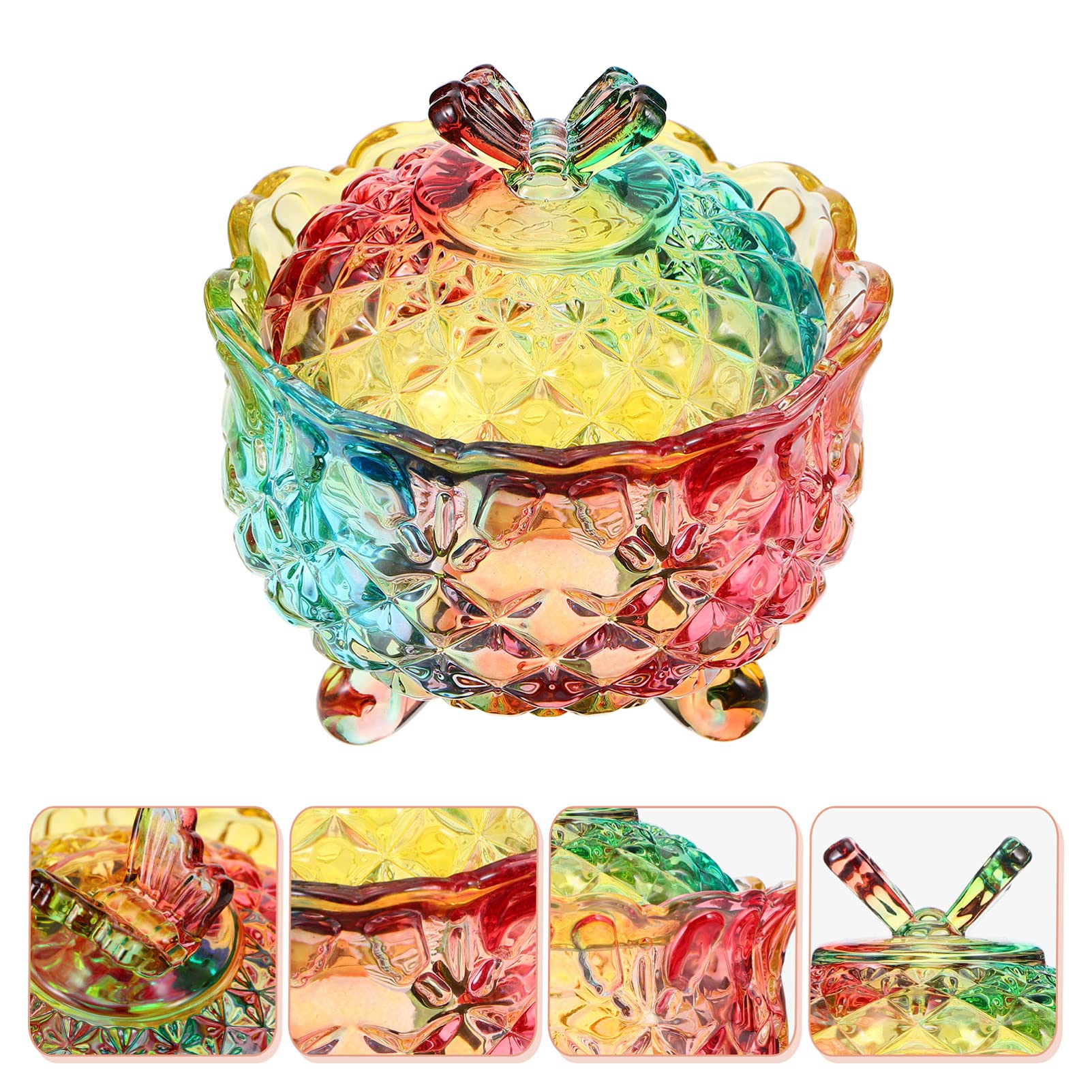 Hemoton 1pc Crystal Clear Glass Storage Jar - Airtight Food Container for Candy, Spices, Crafts & More | Perfect for Kitchen, Pantry & DIY Organization