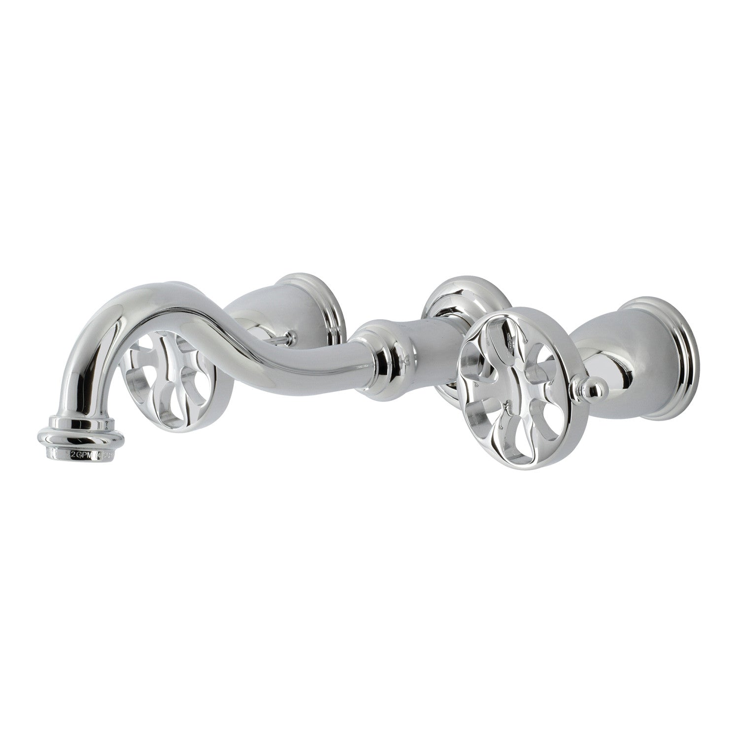 Belknap KS3121RX Polished Chrome Double Handle 3-Hole Wall Mount Bathroom Faucet - Perfect for Modern Bathrooms, Powder Rooms & Spa Retreats