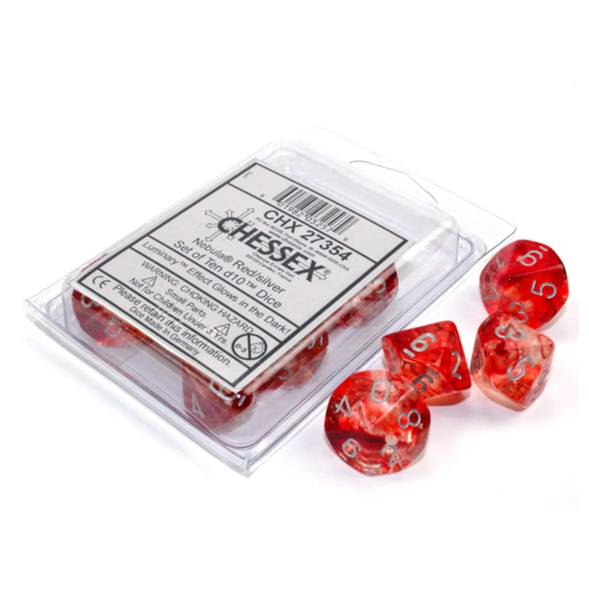 Chessex CHX27466 Nebula Dark Blue & White Polyhedral Dice Set - 7-Piece RPG Dice for Dungeons & Dragons, Pathfinder, and Tabletop Gaming