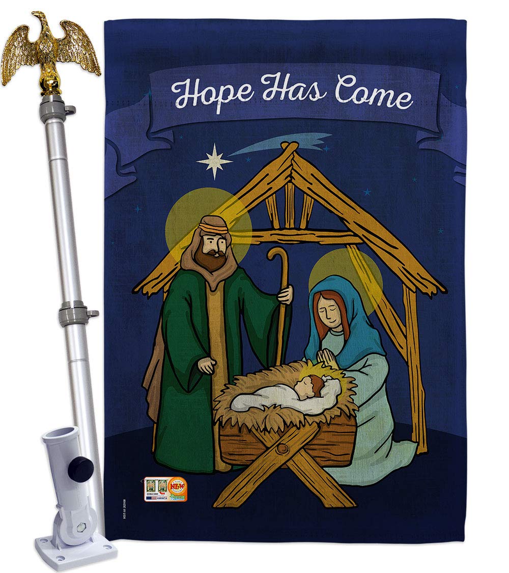 Winter Nativity House Flag Set 28x40