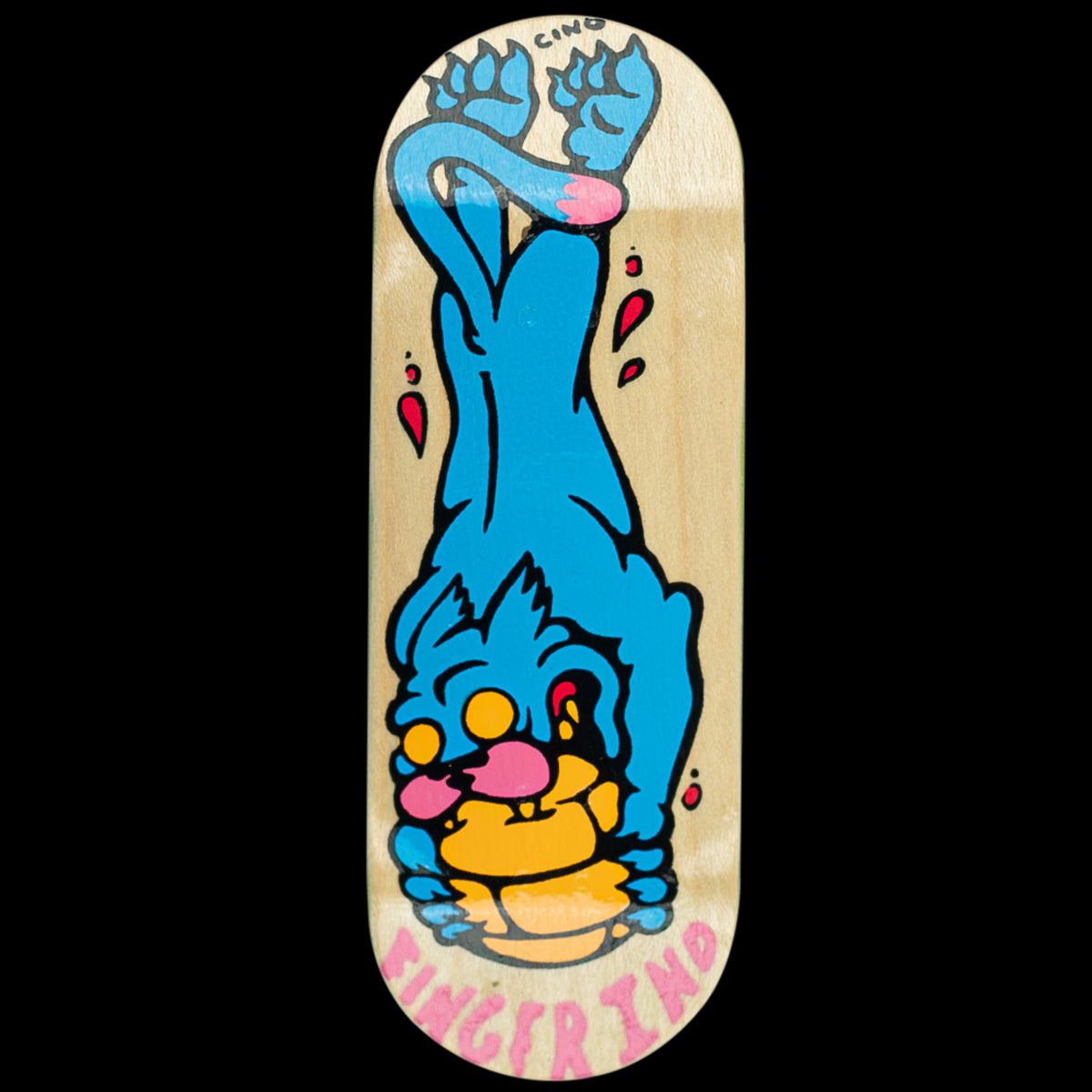 Finger Industries x CINO Professional Fingerboard Deck - Panther Design for Skateboard Tricks & Collectors | Perfect for Indoor Skate Practice & Display