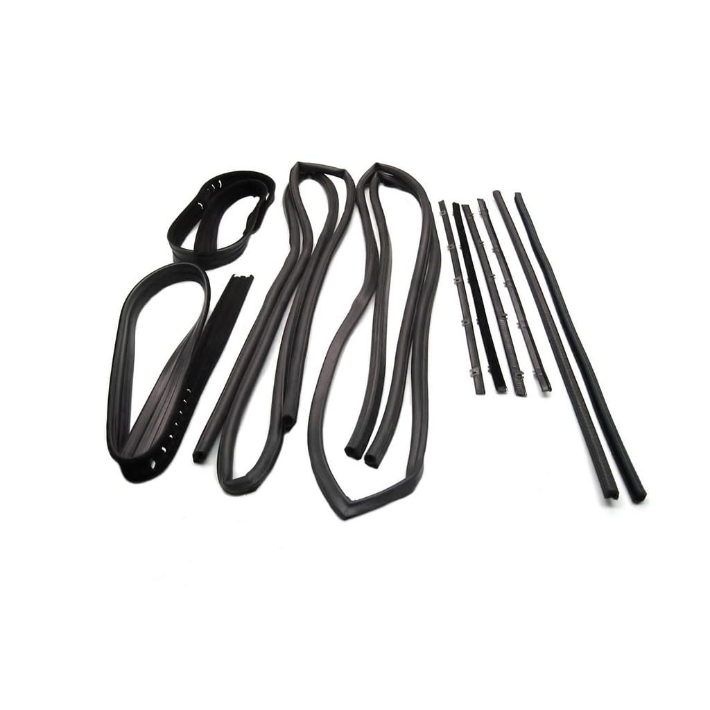 KG1006-10 Complete Car Door Weatherstrip Seal Kit - Inner & Outer Belt, Upper Channel & Division Bar Channel - Driver & Passenger Side Replacement - Perfect for Toyota, Honda, Ford Door Seal Repair & Weatherproofing