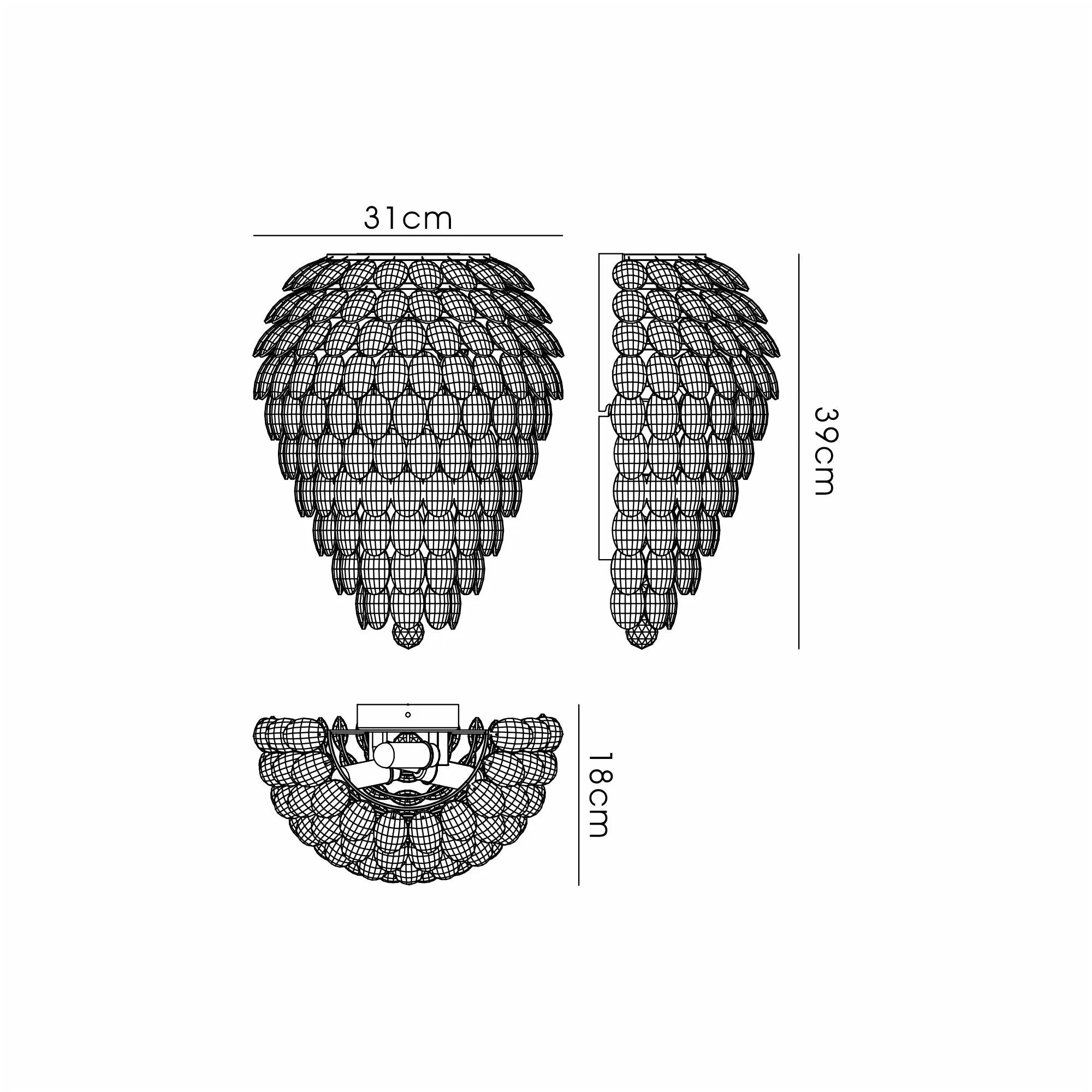 Consten IP Tall Wall Lamp - 6 Light G9 Base, IP44 Waterproof, Modern Sconce for Living Room, Bedroom, or Hallway Lighting