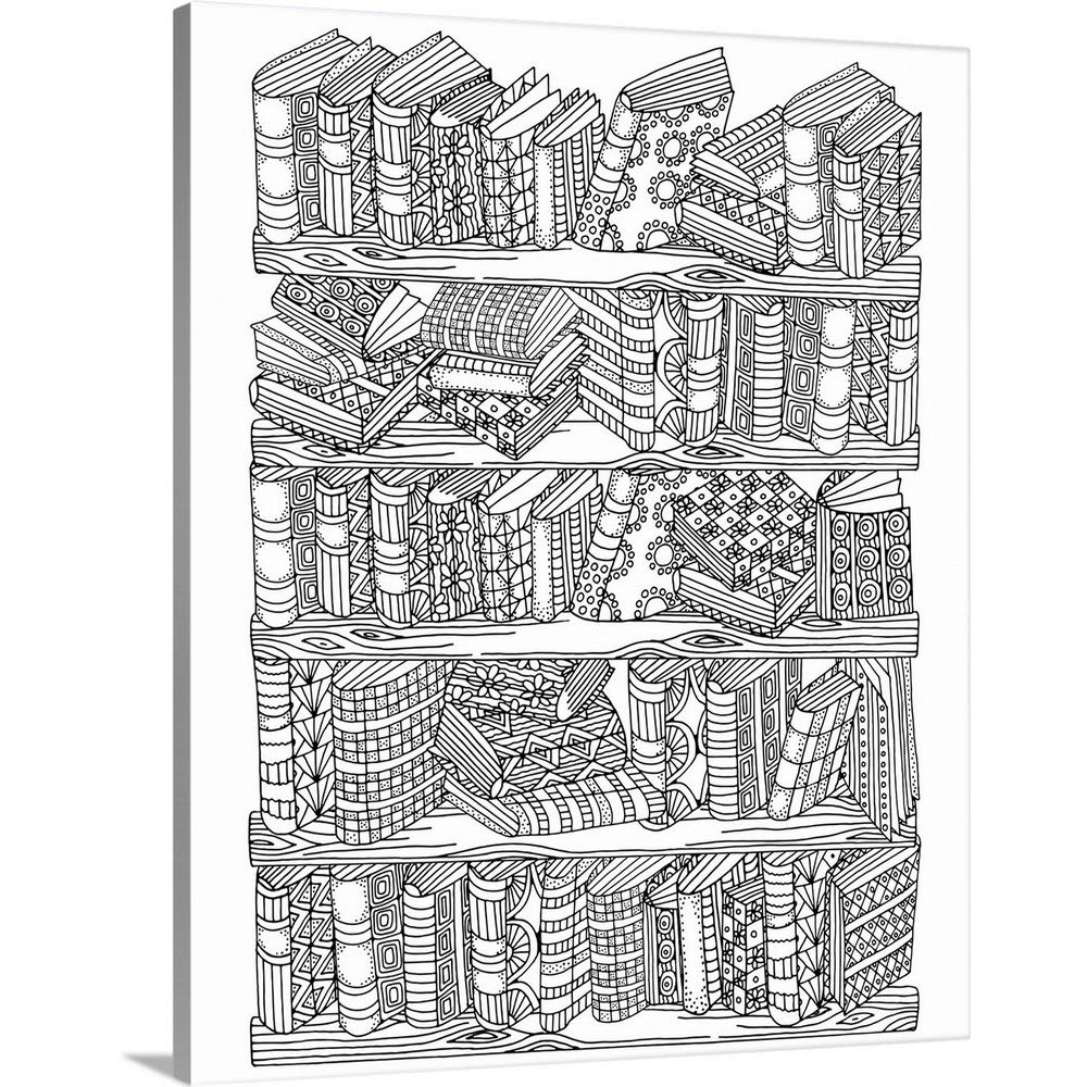 Books and More Books Canvas Wall Art Print by Nadezdha Shatilova - 24