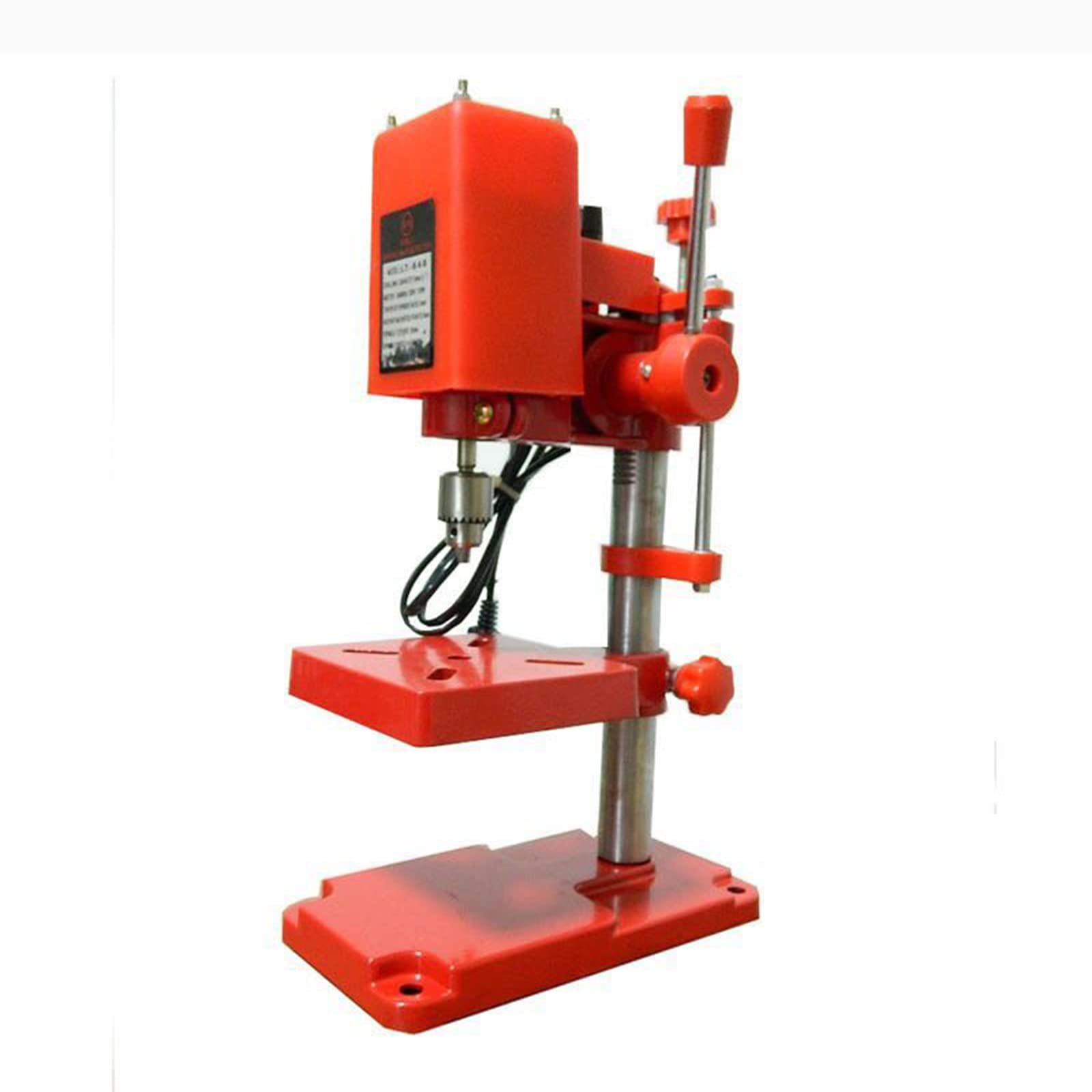 110V 120W Mini Benchtop Drill Press Machine - Portable Stepless Speed High Precision DIY Drill Press Tool for Woodworking, Metalworking, Jewelry Making & Model Building (Orange)