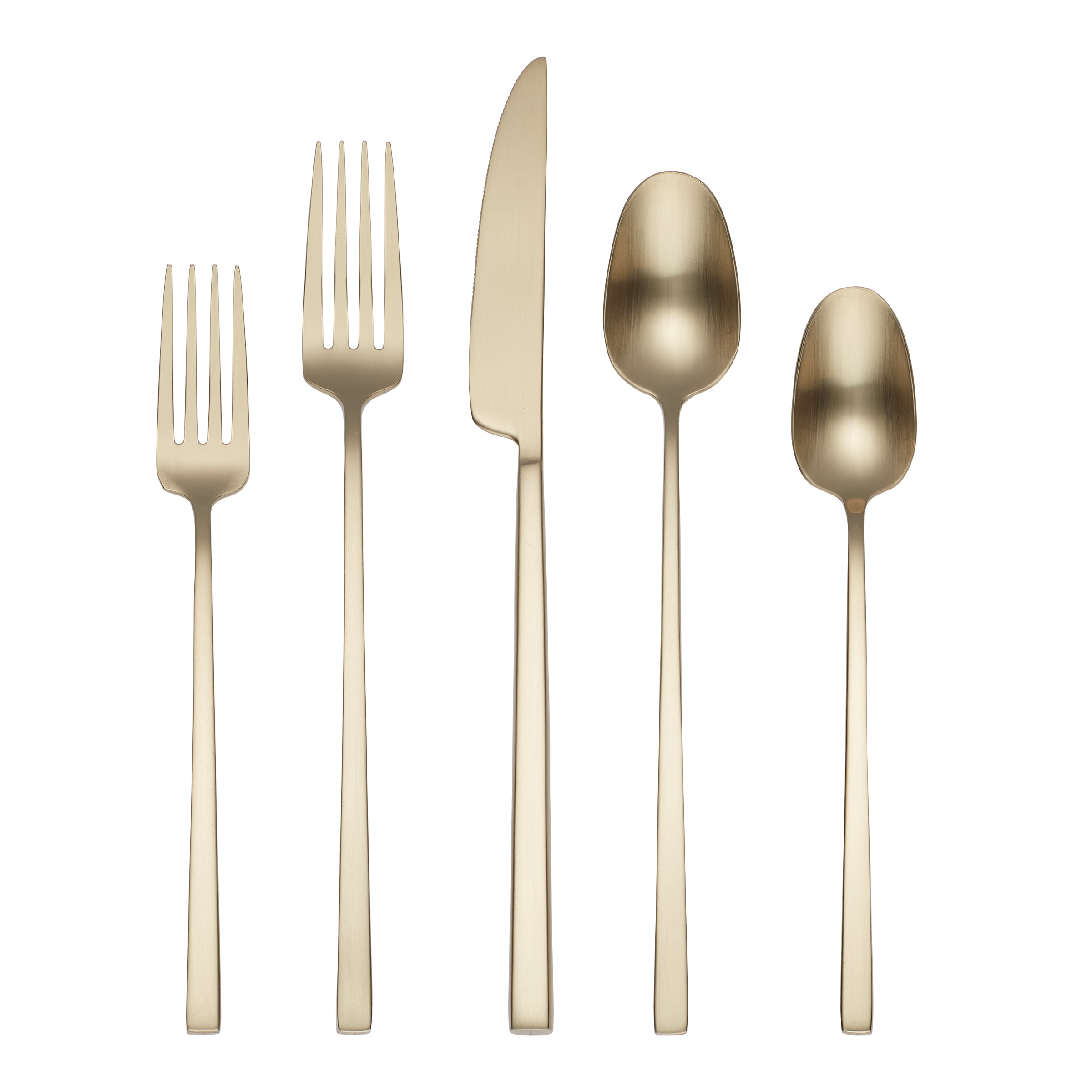 Damaris Champagne Satin 20-Piece Flatware Set - Elegant Stainless Steel Cutlery for Dinner Parties, Weddings & Formal Dining