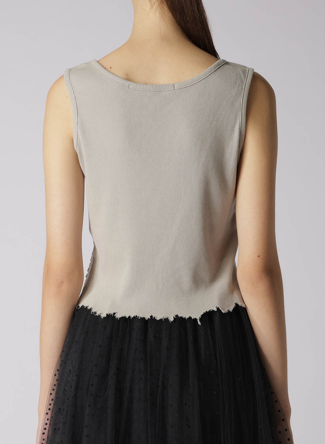 Soft Cotton Rayon Rib Tank Top with Distressed Hem - Casual & Layering Essential for Summer Outfits & Beach Wear
