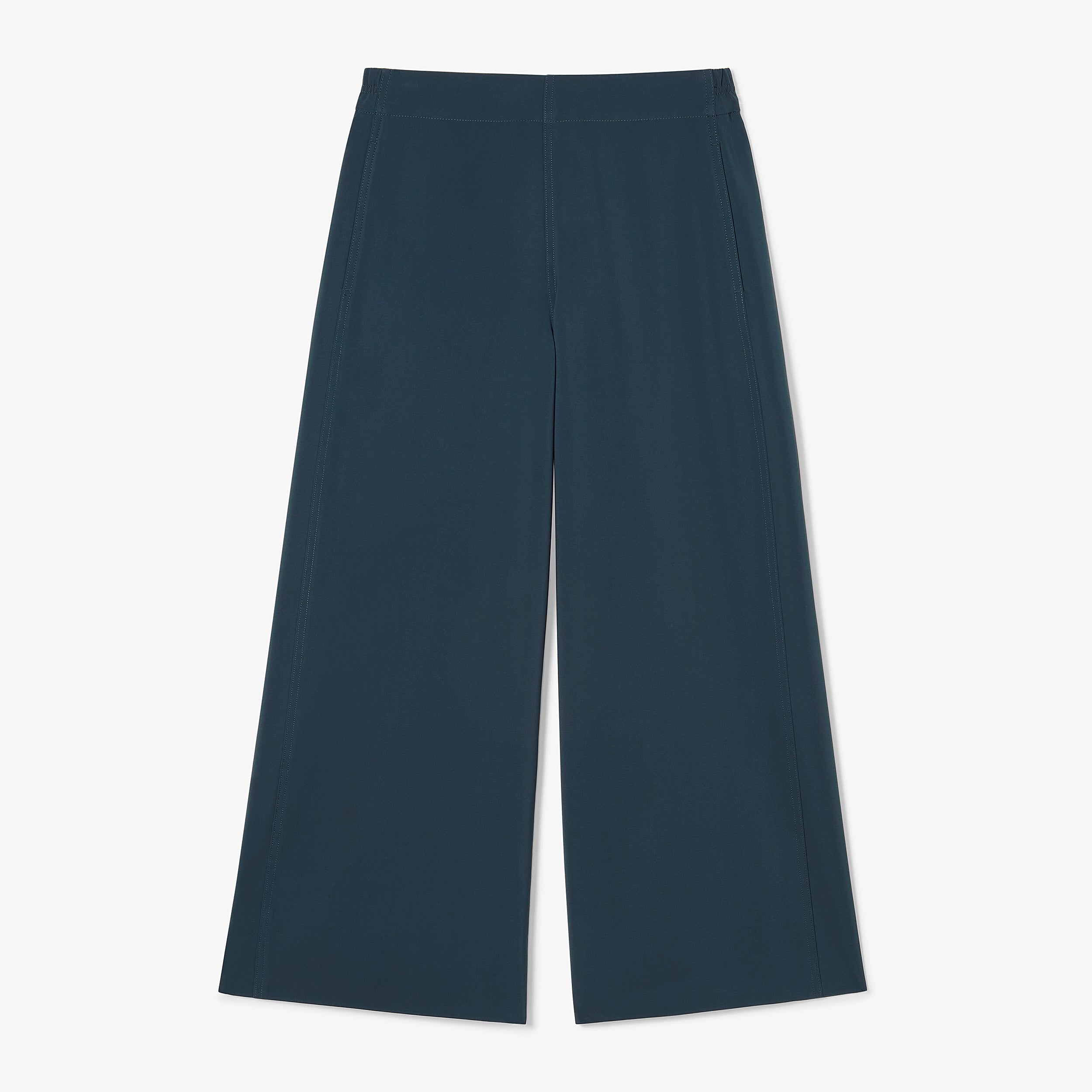 Elena Travel Culotte Pants - OrigamiTech Wrinkle-Free & Quick-Dry - Prussian Blue Wide Leg Palazzo Pants for Women | Perfect for Business Travel, Vacation & Office Wear