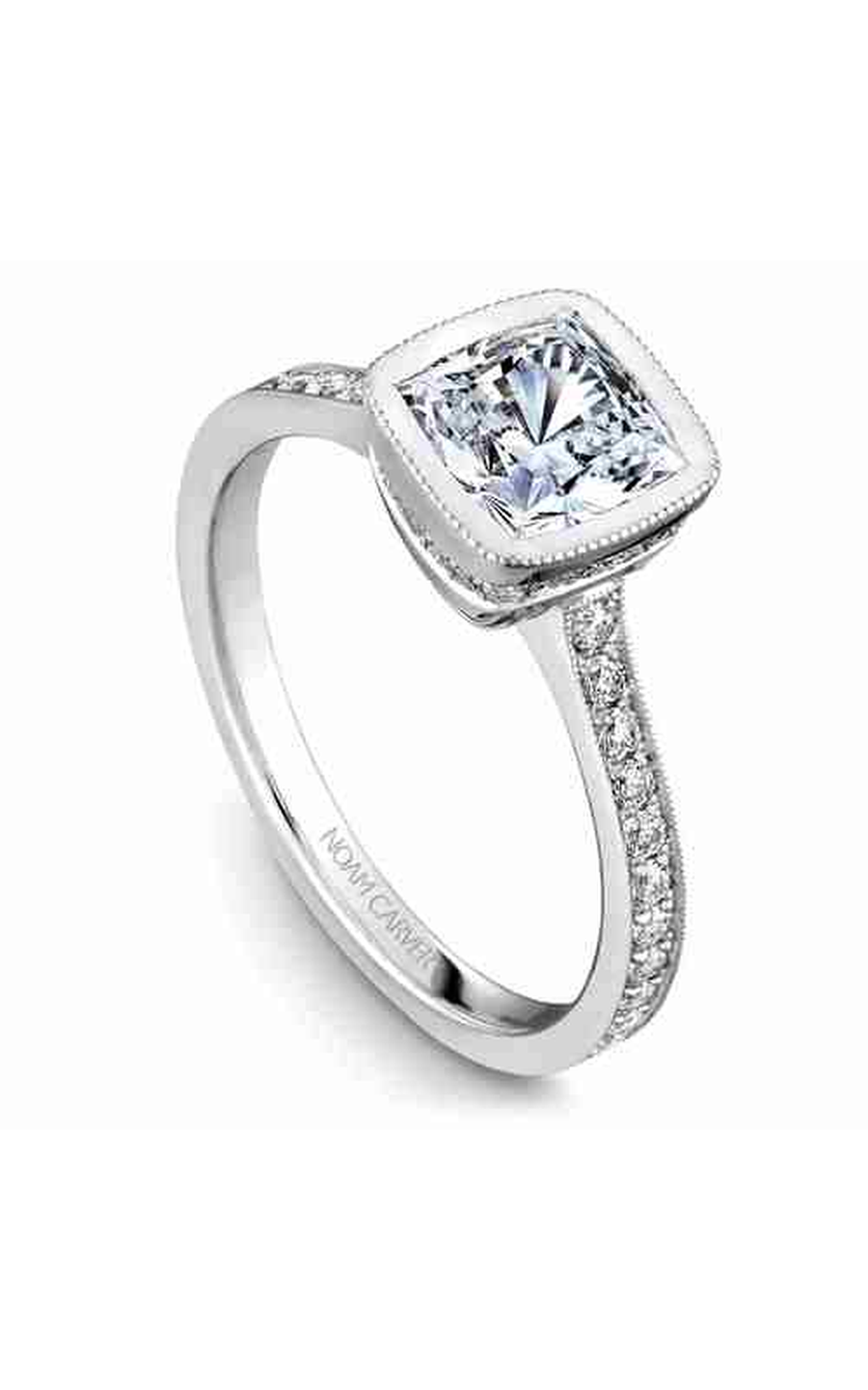 Noam Carver Bezel Engagement Ring B026 02A - Elegant Solitaire Wedding Band for Women, 14K Gold & Diamond Ring - Perfect for Proposals, Anniversaries, and Bridal Jewelry