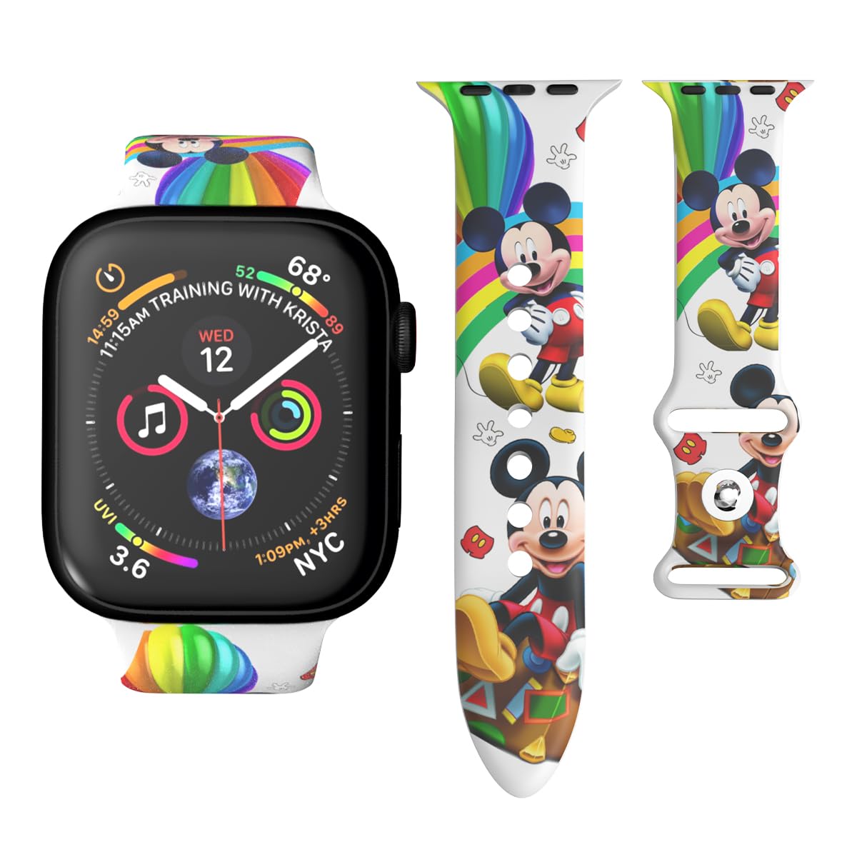 Cartoon Silicone Watch Bands Compatible with Apple Watch 38mm 40mm 41mm 42mm 44mm 45mm - Cute Anime Design Sport Strap for iWatch Series SE/8/7/6/5/4/3/2/1 - Perfect for Women, Men, Kids & Daily Workouts