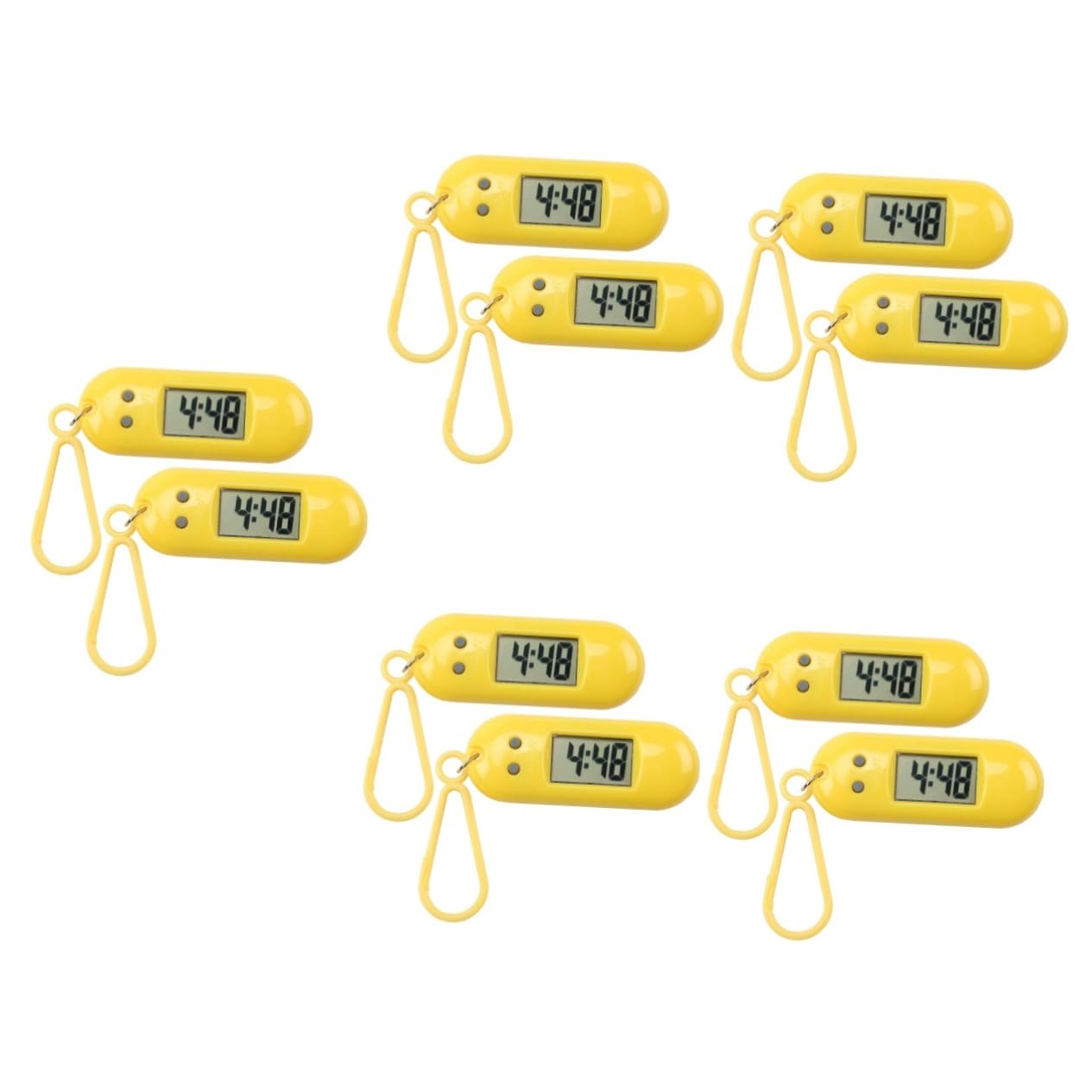 Yardwe 5 Pack Small Digital Keychain Watches - Lightweight Plastic Student Exam Watch with Alarm - Perfect for School Tests, Travel & Outdoor Activities (2 Watches per Pack, 5 Sets)