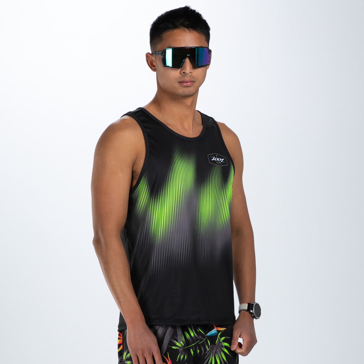 Men's Limited Edition Running Singlet - Tropical Magic Print - Lightweight & Breathable for Summer Workouts, Jogging & Gym Training
