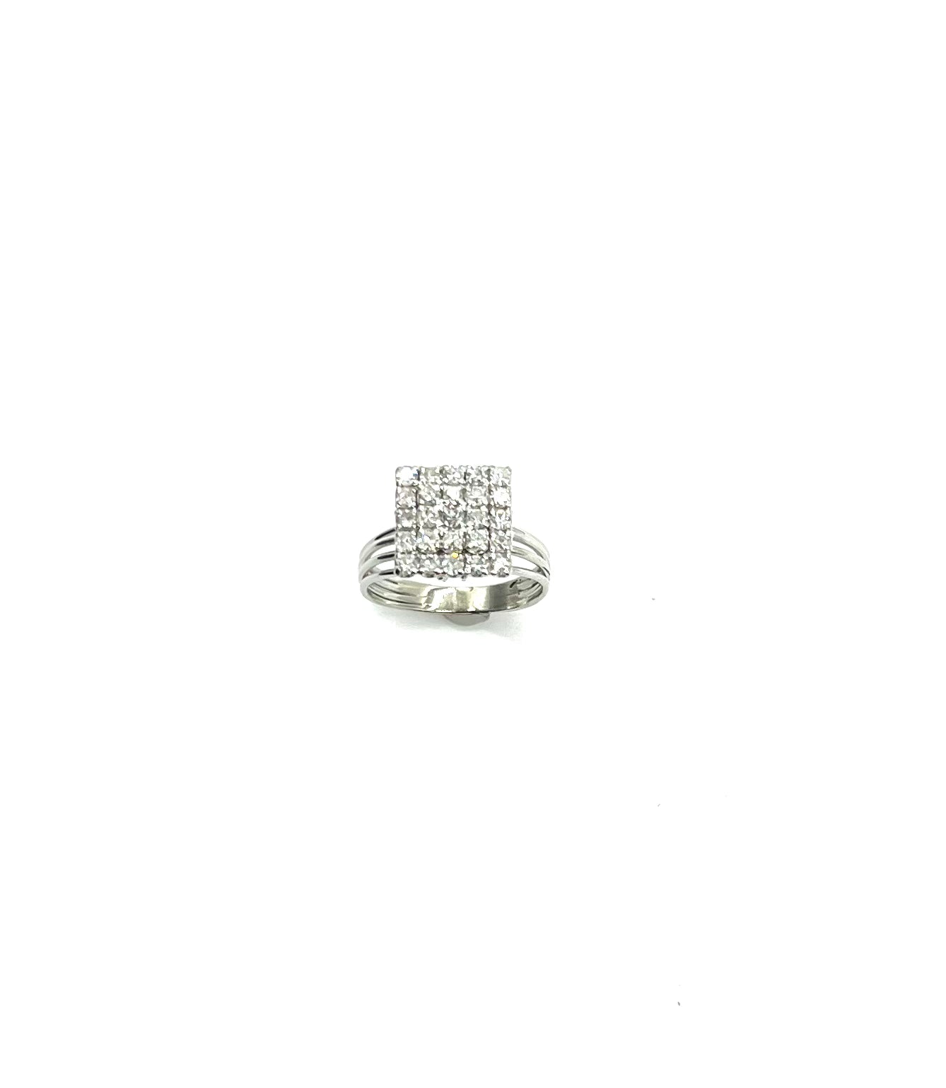 3/4 Carat Platinum Natural Diamond Square Cluster Ring for Women - Elegant Wedding, Engagement & Anniversary Jewelry Gift