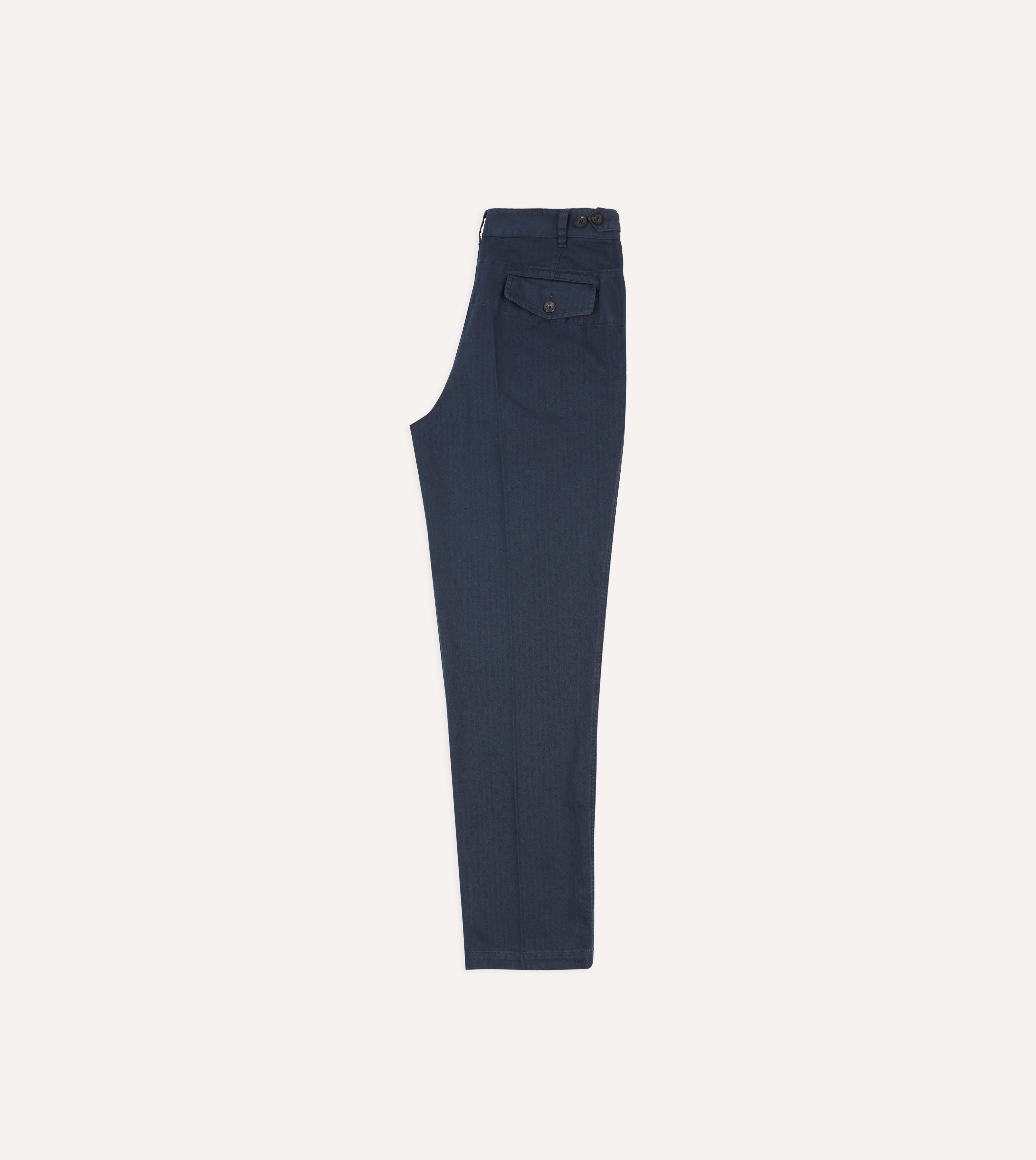 Men's Navy Herringbone Cotton Casual Pants for Gaming & Lounge - Comfortable Stretch Trousers for PC Gaming, Esports & Relaxing at Home