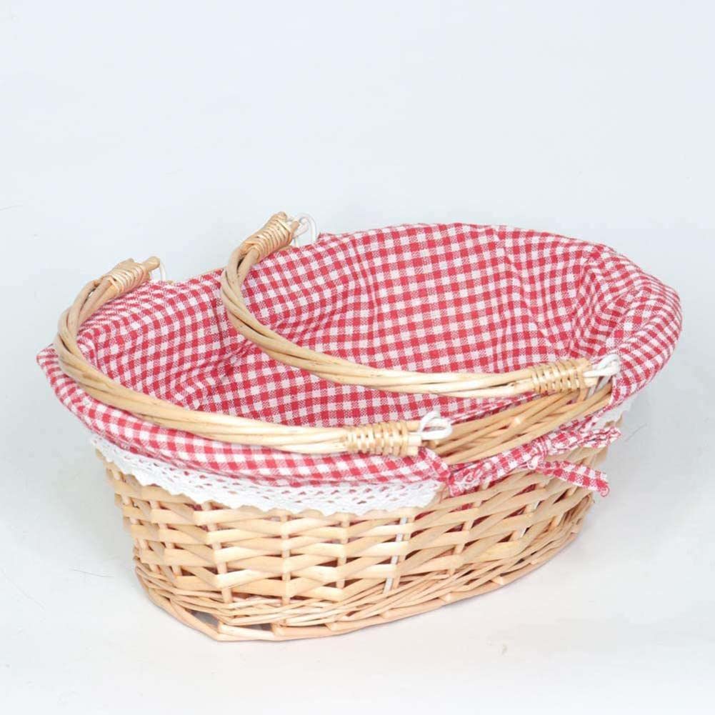 Handmade Wicker Basket - Natural Rattan Planter with Handle for Flowers, Fruits & Picnics | Wedding Decor, Kitchen Storage & Home Organization | Perfect for Garden, Patio, Bridal Showers & Outdoor Gatherings