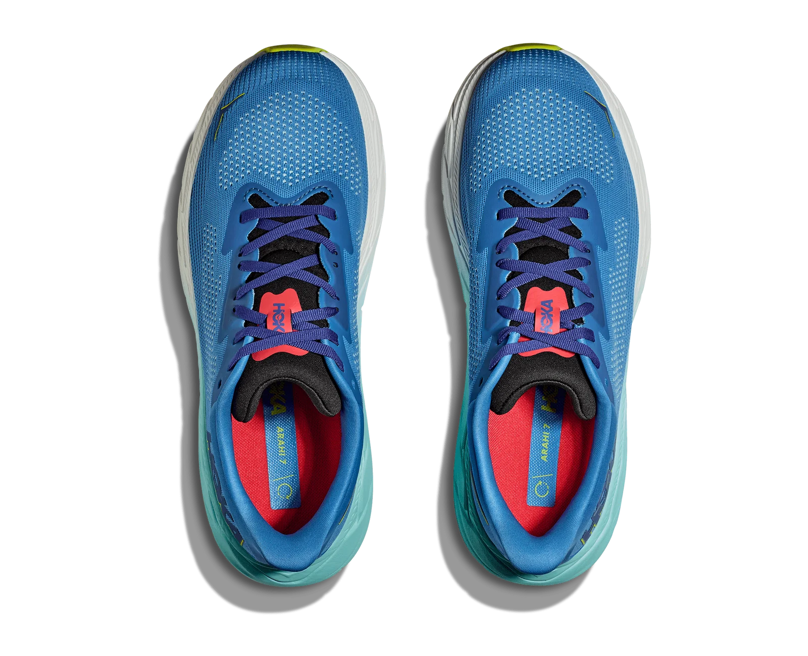 HOKA Men's Arahi 7 Wide Running Shoes - Virtual Blue/Cerise - Lightweight Stability Sneakers for Road Running & Jogging