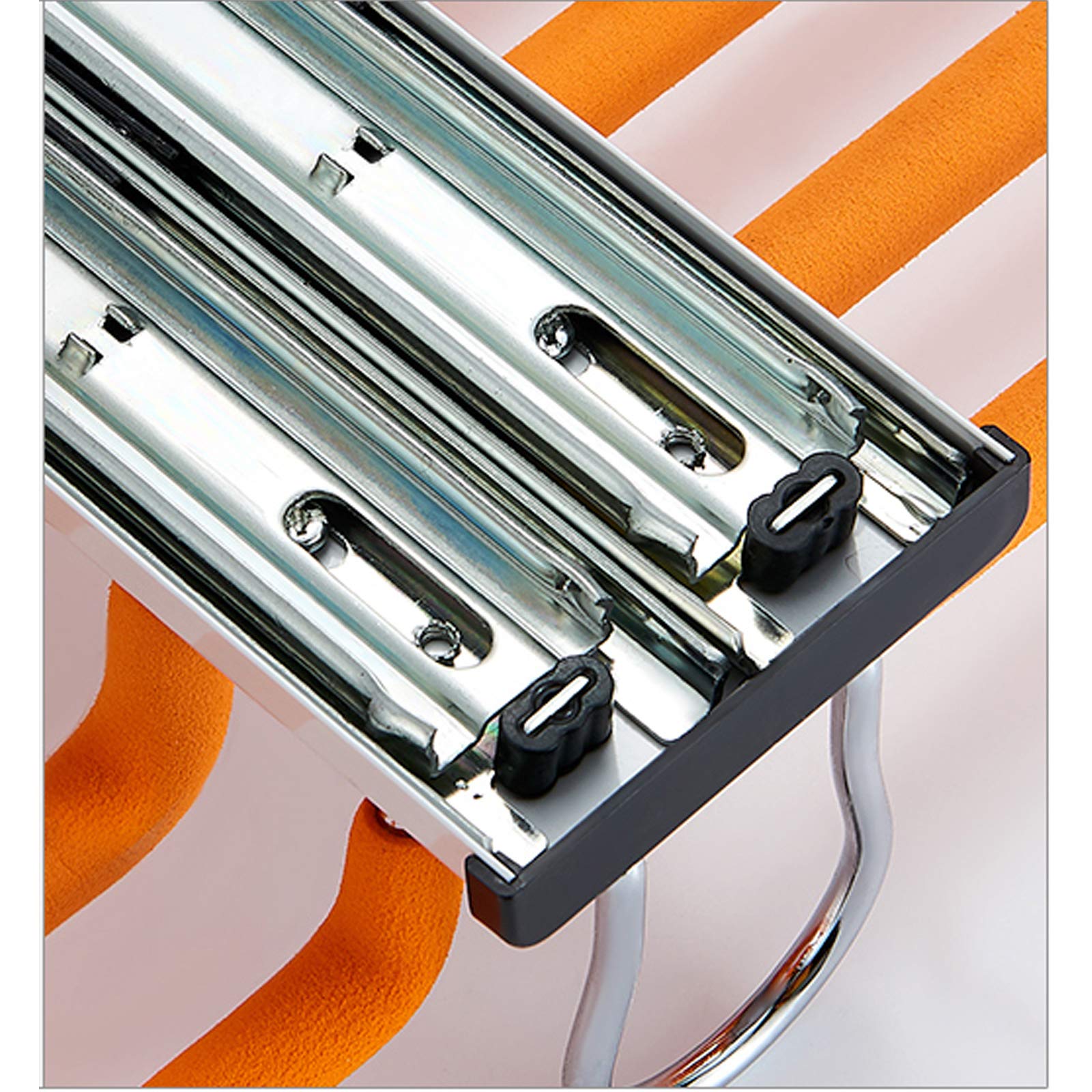 Extendable Pull Out Closet Pants Hanger Bar - Space Saving Clothes Organizer for Pants, Scarves & Accessories - Push-Pull 22 Rods Storage Rack (Orange) - Perfect for Small Closets, Wardrobe Organization & Home Storage Solutions