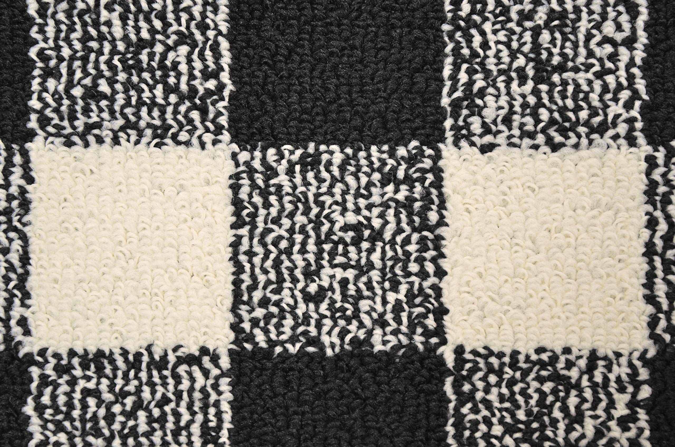 Garland Rug Country Living Buffalo Plaid 7x10 ft Area Rug - Soft & Durable Black/Ivory Checkered Design for Living Room, Bedroom, Kitchen, Dining Room & Nursery - Perfect for Farmhouse, Cabin & Cozy Home Decor