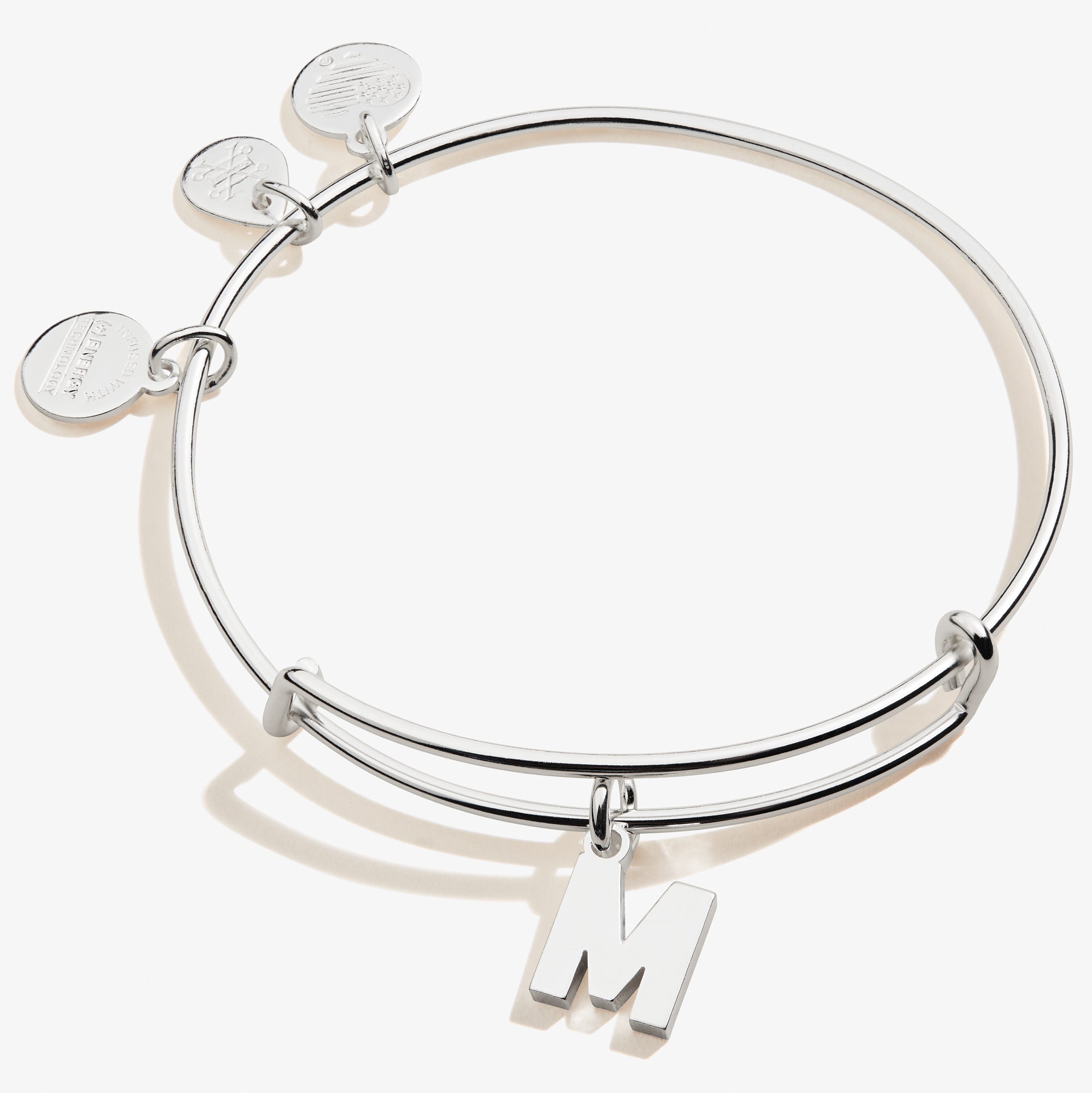 Initial Letter M Charm Bangle - Personalized Name Bracelet for Women, Trendy Layering Jewelry Gift for Her - Perfect for Birthdays, Anniversaries & Everyday Wear