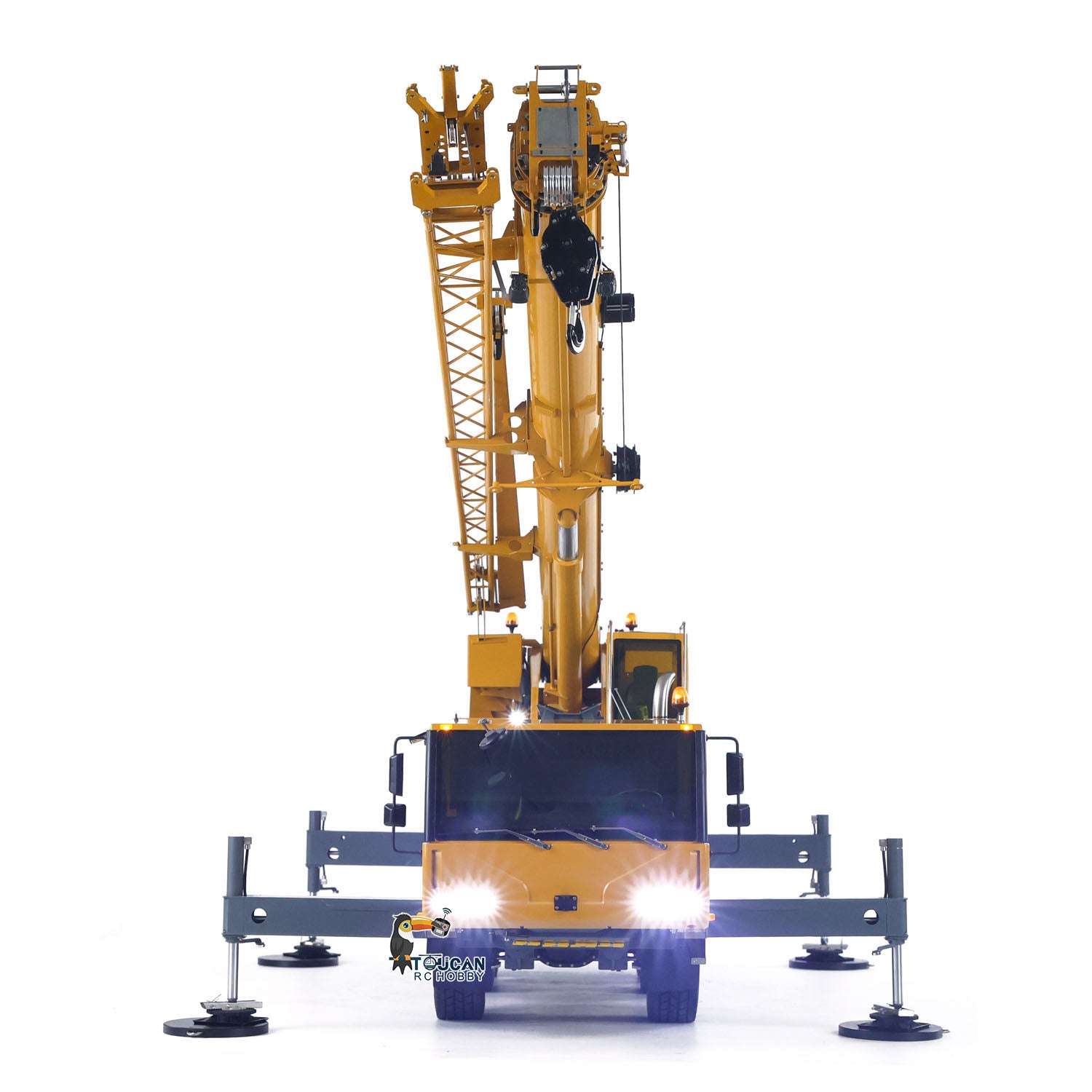Eyewhale D1050 1/14 Scale Metal RC Hydraulic Crane Truck - 3 Axle All Terrain Remote Control Vehicle with Hoist - Paladin PL18EV Model for Construction Site Play & Professional RC Hobbyists
