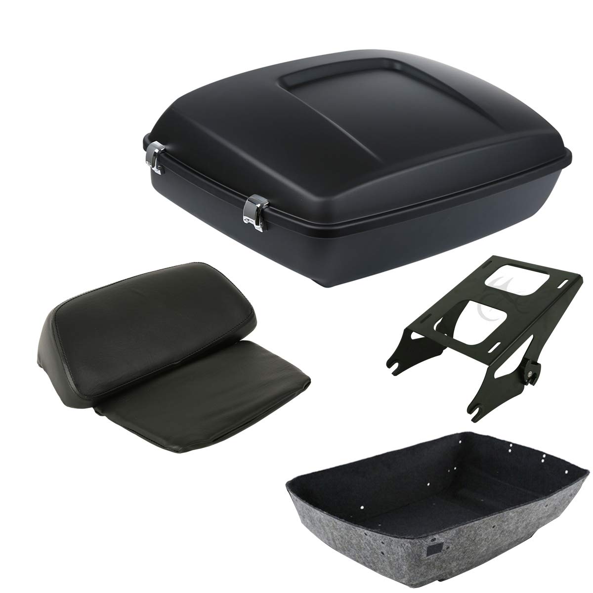XFMT Chopped Tour Pack Trunk Backrest with Rack - Compatible with Harley Touring Road Glide 2014-2023 | Perfect for Long-Distance Rides & Enhanced Comfort