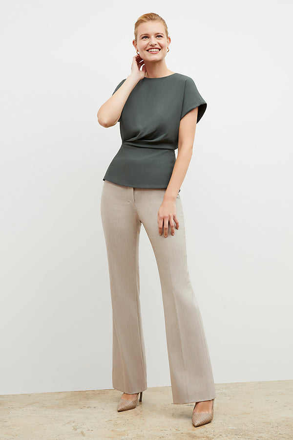 Horton Pant - Washable Wool Twill Pants for Men & Women | Natural Melange Color | Comfortable Office Wear & Casual Outfits