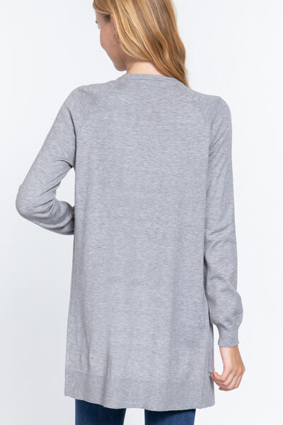 Active Basic Open Front Long Sleeve Cardigan Sweater for Women - Cozy Knit Wrap Cover Up for Fall & Winter - Perfect for Office, Lounge & Casual Outings