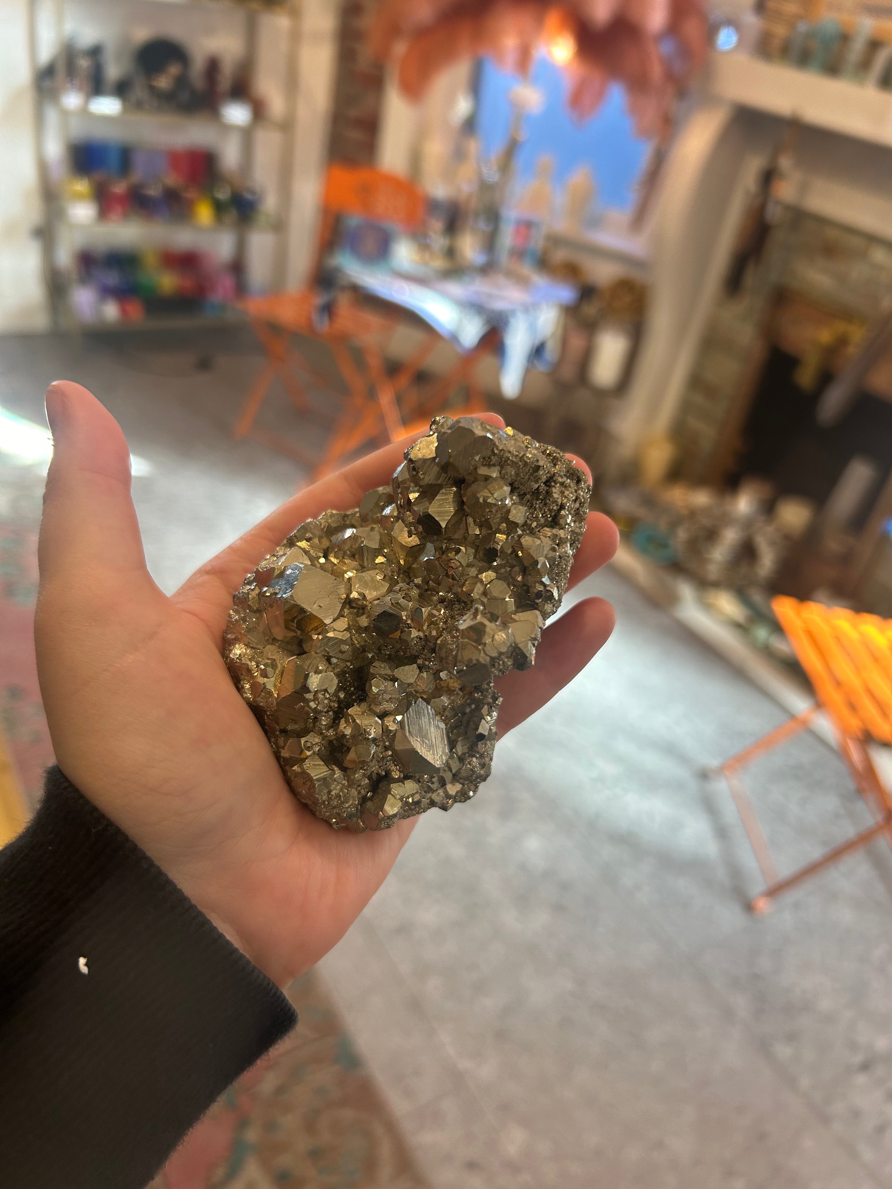 Natural Large Pyrite Cluster - Raw Mineral Specimen for Crystal Healing, Home Decor & Gift (5-7 Inches) | Perfect for Meditation, Feng Shui & Mineral Collections