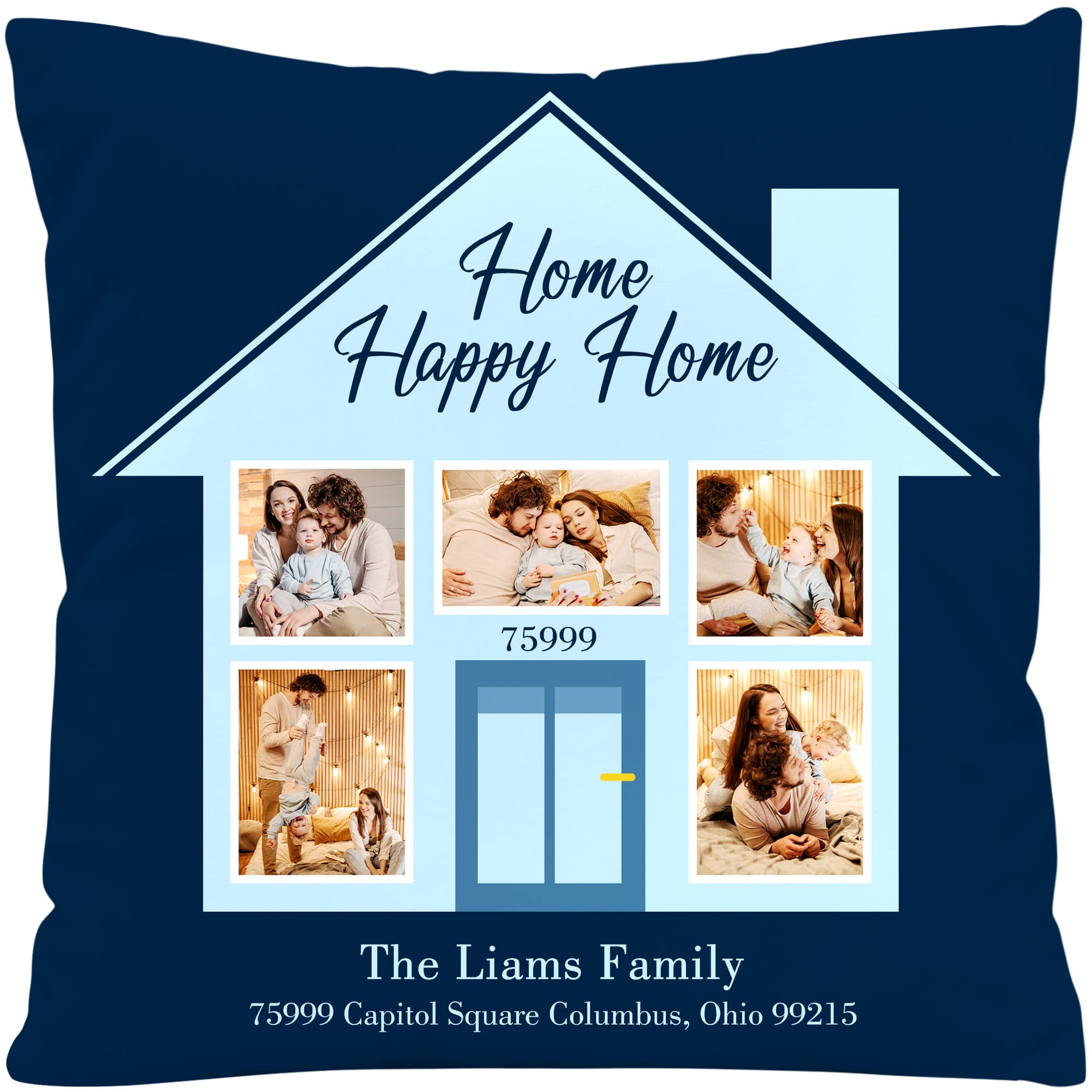 Custom Photo Pillow - Personalized Throw Pillow Cover with Your Own Pictures - Perfect Gift for Mother's Day, Christmas & Housewarming - Great for Families, Friends & Neighbors (Insert Optional) - Ideal for Home Decor, Sofa Accents & Heartwarming Gifts