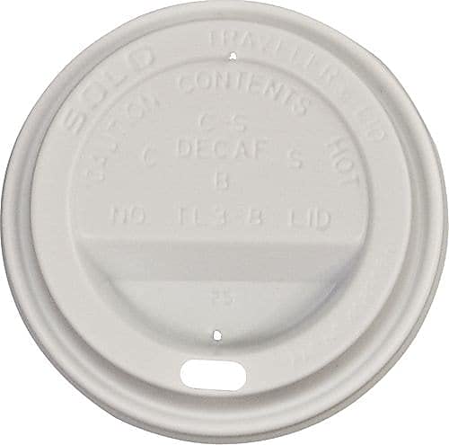 Solo TL38R2-0007 White Plastic Travel Cup Lids - 1000 Count Case for 12oz/16oz Solo Paper Hot Cups | Perfect for Coffee Shops, Takeout & Office Break Rooms