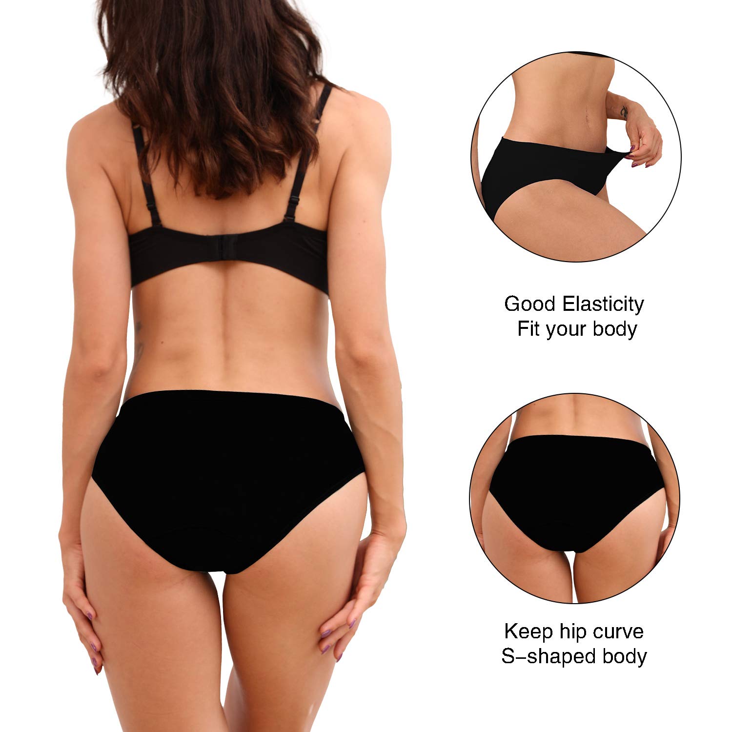 R RUXIA Women's Seamless Hipster Panties - Low Rise Cheekini Bikini Underwear - Soft Stretch Comfort - 5 Pack Multi Colors - Perfect for Everyday Wear, Yoga & Lounge