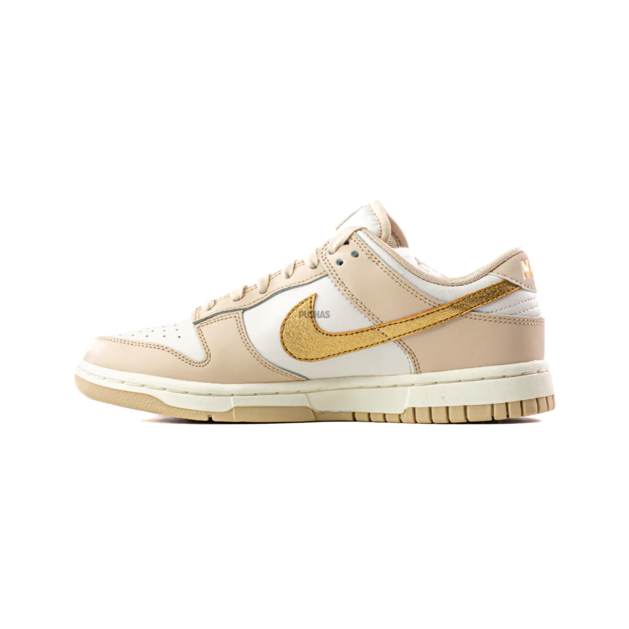Nike Dunk Low 'Phantom Metallic Gold' Women's Shoes with Gold Swoosh (2022) - Perfect for Casual Wear, Street Style & Sneaker Collection