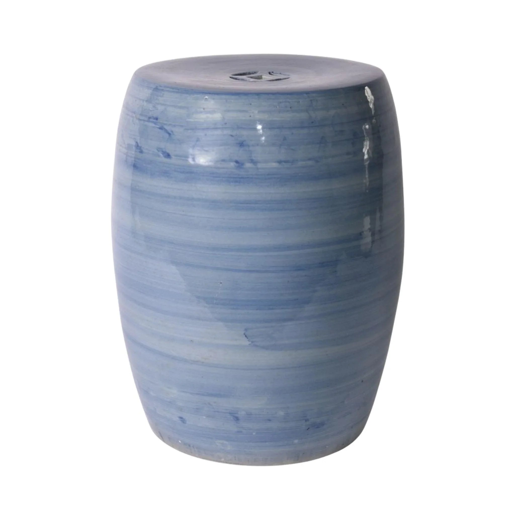 Handmade Denim Blue Porcelain Garden Stool - Outdoor Decorative Seat & Side Table for Patio, Lawn, and Home Decor - Weather-Resistant Ceramic Stool with Chinese Design