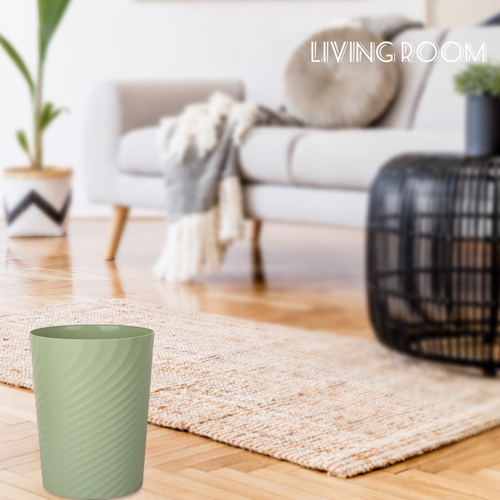 UUJOLY 3.5 Gallon Small Plastic Trash Can - Mint Green Waste Basket for Bathroom, Kitchen, Office, Laundry Room, Kids Room & Dorm - Perfect for Home, Office & Classroom Organization
