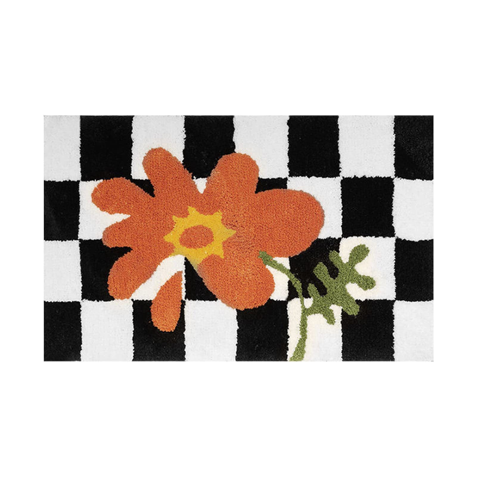 AYYUFE Chessboard Pattern Door Mat - Super Absorbent, Anti-Wear Faux Cashmere Floor Rug for Living Room, Bedroom & Entryway - Perfect Home Decor & Non-Slip Mat for High Traffic Areas