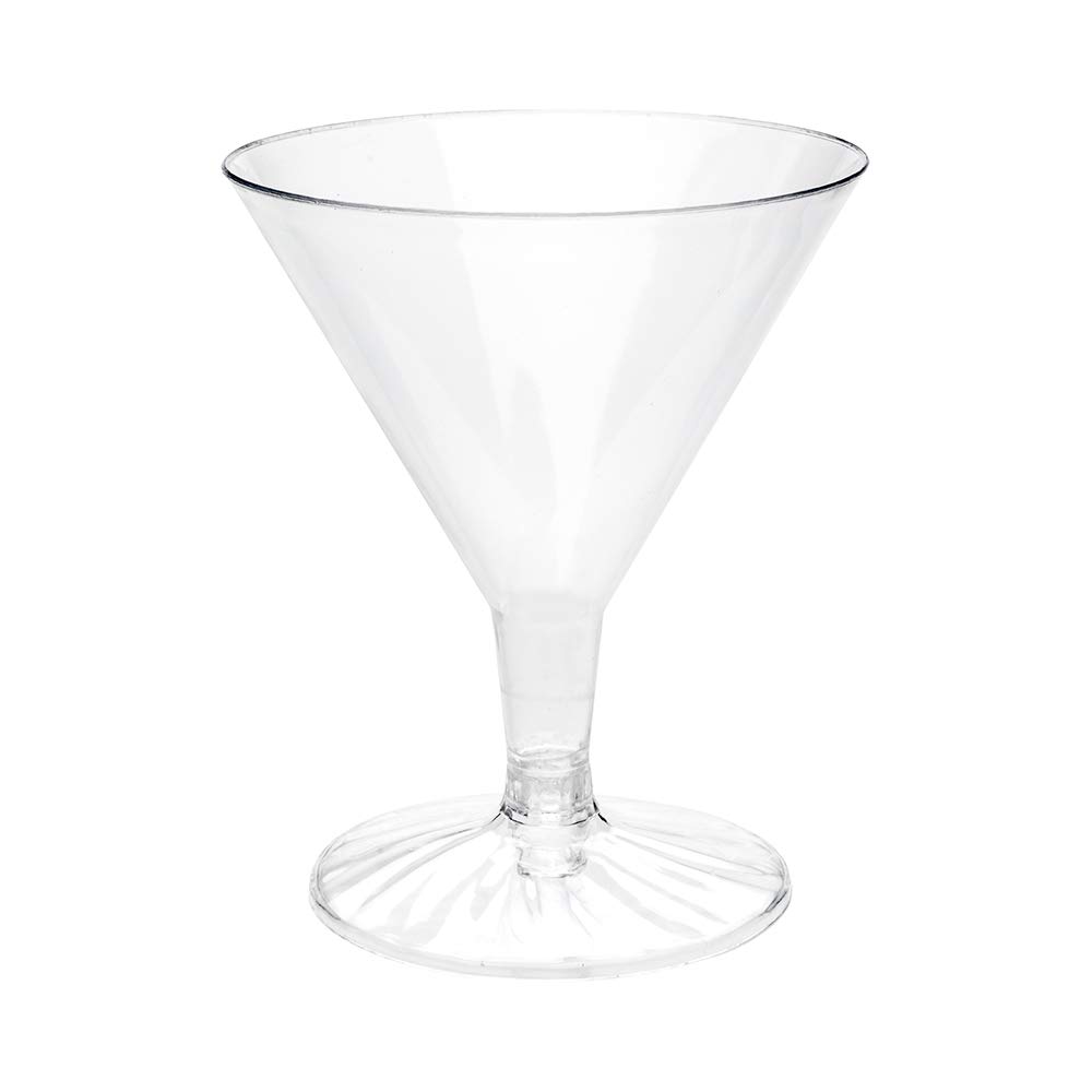 100-Pack 5oz Disposable Plastic Martini Glasses - Heavy Duty Clear Cocktail Cups for Champagne, Appetizers & Desserts | Perfect for Parties, Weddings & Catering Events
