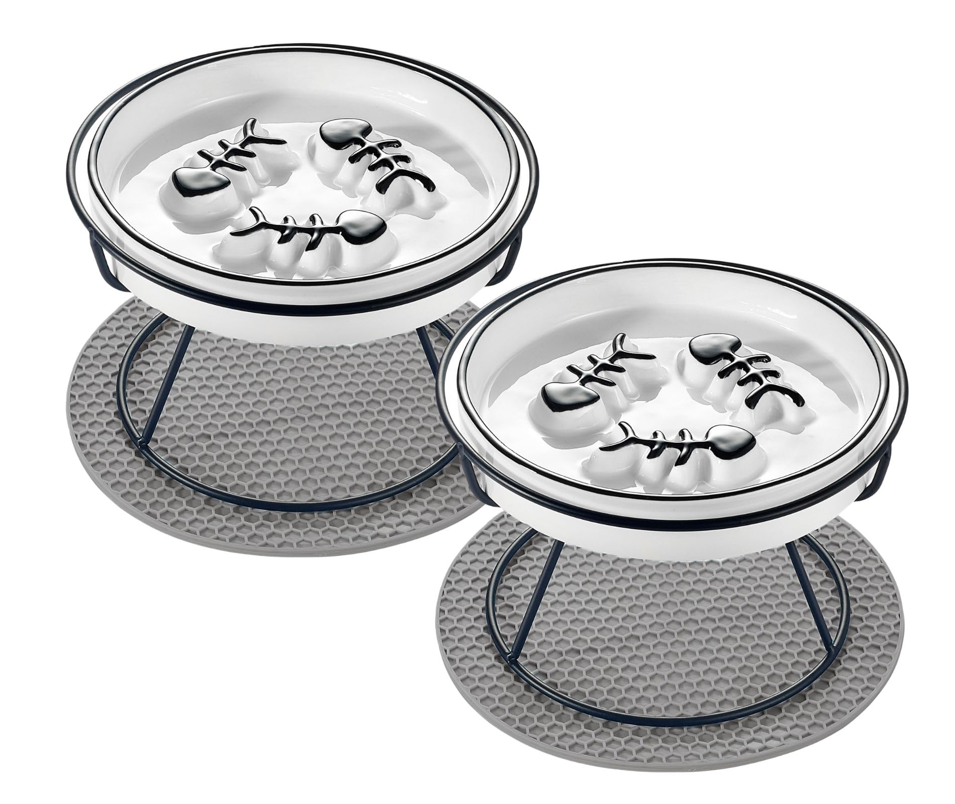 2PCS Raised Cat Bowl - Elevated Puzzle Feeder for Slow Eating, Anti-Vomit & Obesity Prevention - Perfect for Kittens & Adult Cats - Ideal for Mealtime, Digestion & Portion Control