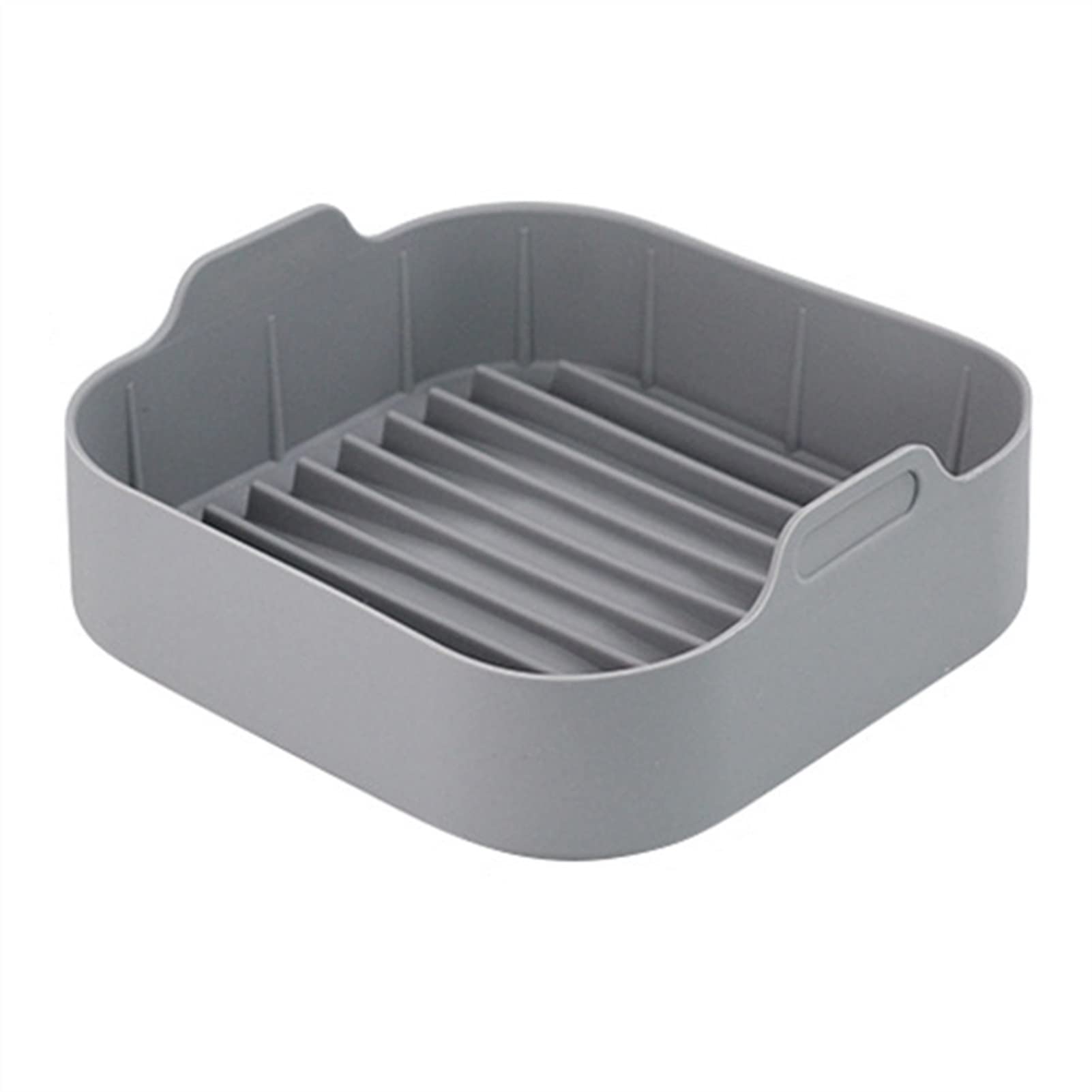 Non-Toxic Square Silicone Air Fryer Basket - Oven Safe Baking Tray for Chicken, Pizza & Bread - Replacement Grill Pan Accessories (Grey) - Perfect for Healthy Cooking & Meal Prep