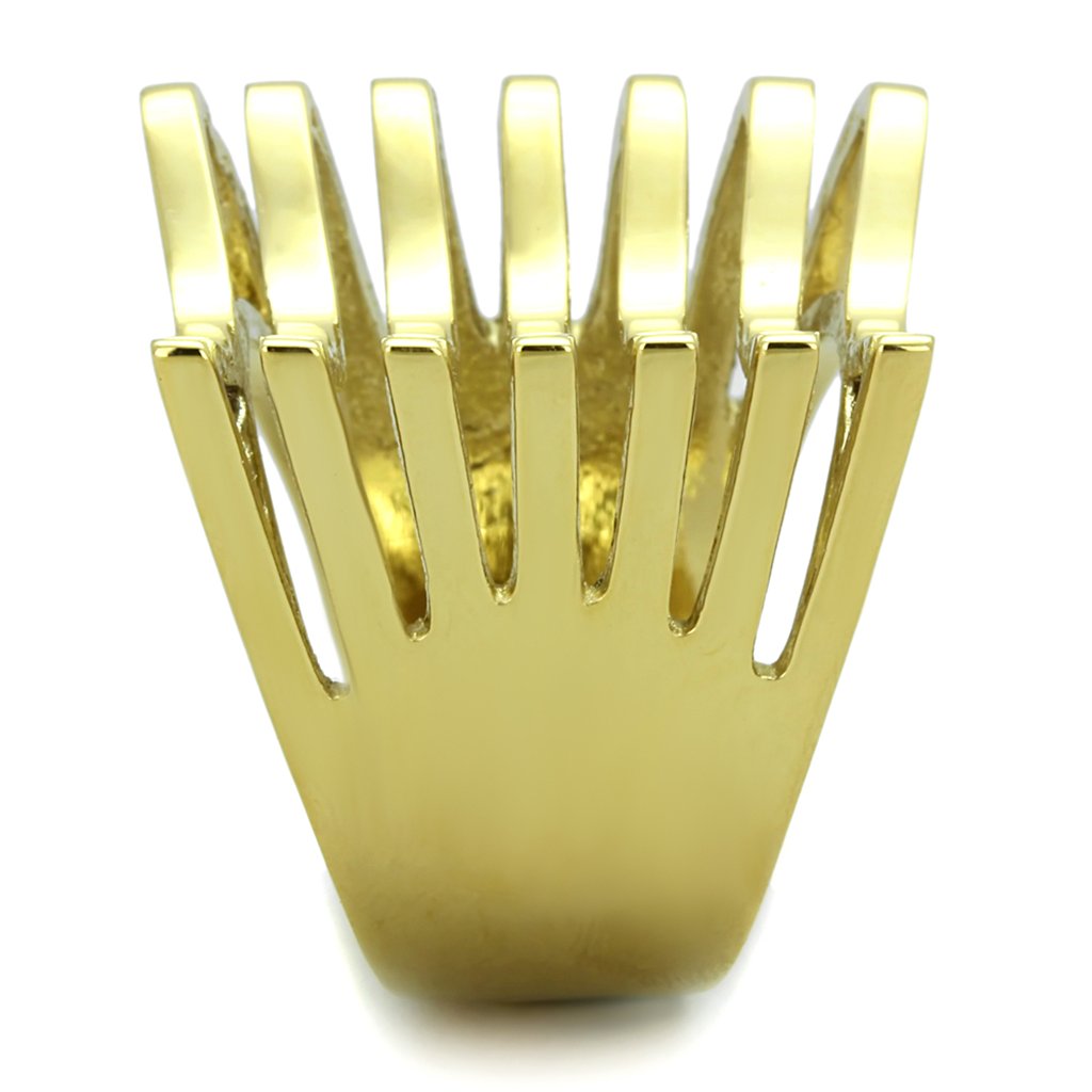 Wavy IP Gold Plated Stainless Steel Cocktail Ring for Women - Elegant Statement Jewelry for Parties, Weddings & Evening Events