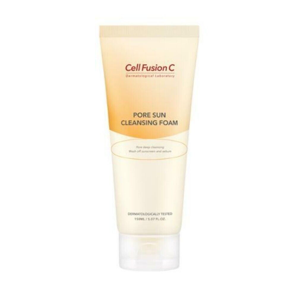 Cell Fusion C Pore Sun Cleansing Foam 150ml - Deep Cleansing & Sun Protection for Oily & Acne-Prone Skin | Perfect for Daily Skincare Routine & Outdoor Activities