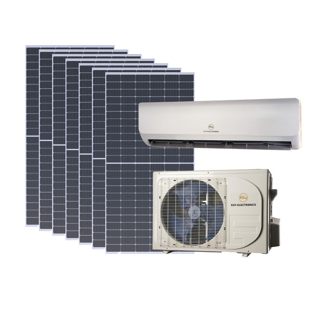EG4 Hybrid Solar Mini Split Kit - 24000 BTU Energy Star Certified Air Conditioner & Heat Pump | SEER2 21 Rating | 3150W Solar PV System [KIT E0012] - Perfect for Off-Grid Homes, Cabins & Energy-Efficient Cooling/Heating