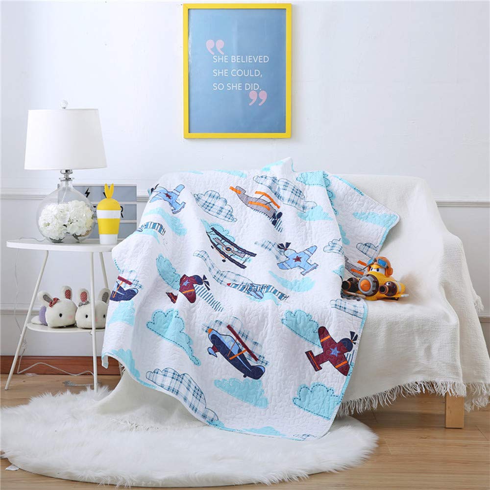 Abreeze Airplane Toddler Blanket for Boys & Girls - Soft Kids Quilt Bedspread, 43