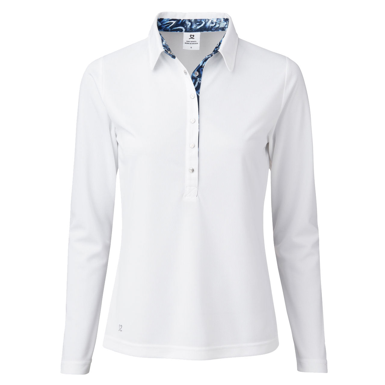 Alleja White Women's Long Sleeve Golf Polo Shirt - Moisture Wicking & UV Protection - Perfect for Golf, Tennis & Outdoor Sports