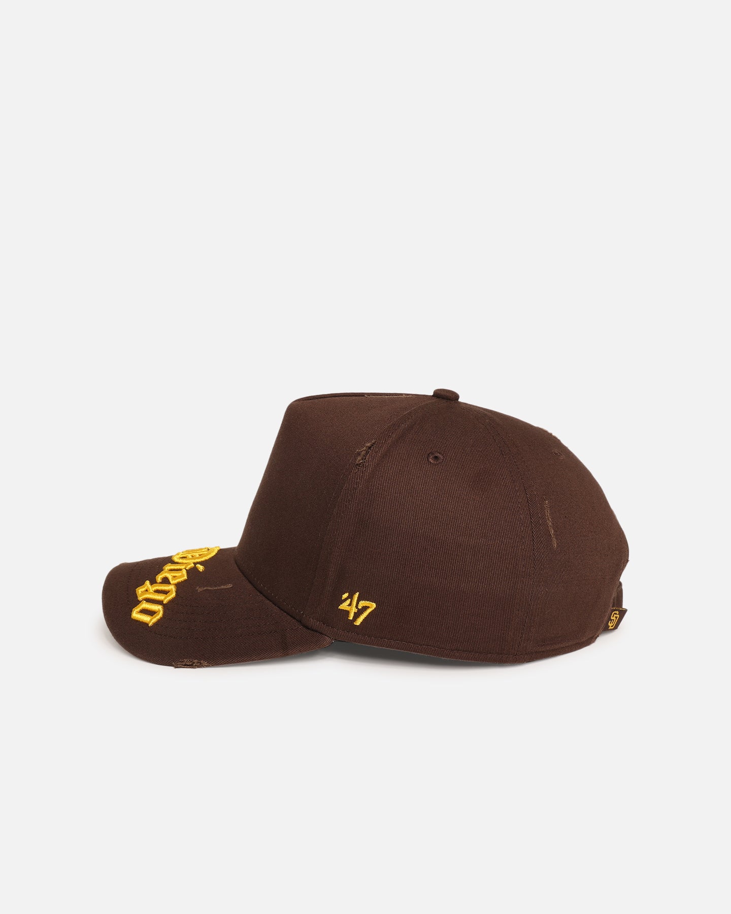 47 Brand San Diego Padres 'Destruct Gothic Visor' Adjustable Strapback Hat - Brown/Brown for Baseball Games & Outdoor Activities
