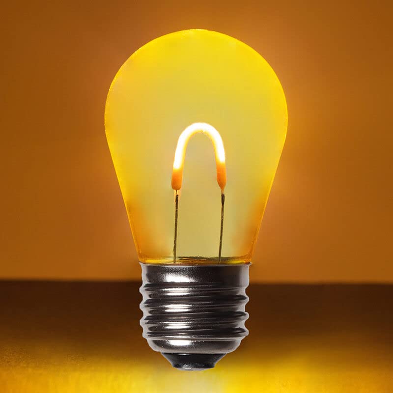 Wintergreen Lighting FlexFilament S14 LED Edison Bulbs - Shatterproof Polyflex PET Gold Vintage Bistro Lights | Energy Efficient Outdoor String Lights for Backyard, Patio, Garden & Cafe Decor