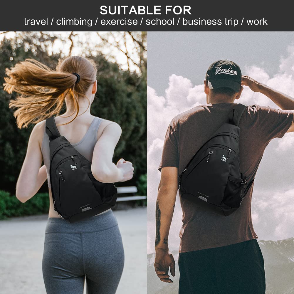 OIWAS Men's Single Strap Backpack - Lightweight Sling Bag for Men & Women, Adjustable Crossbody Shoulder Daypack for Travel, Hiking, Work & School | Durable Unisex Messenger Bag